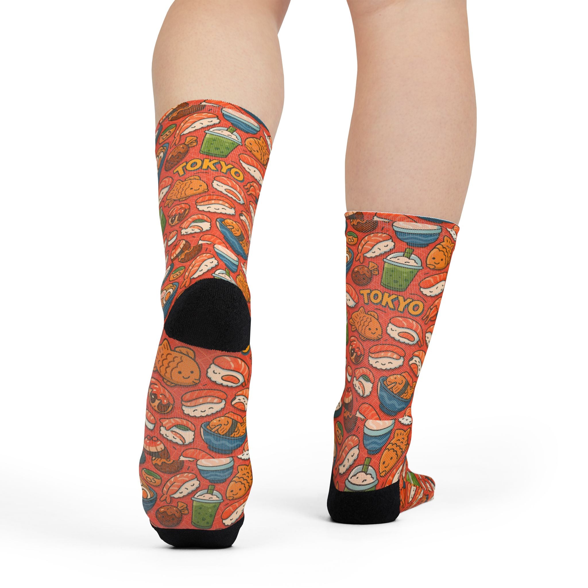 Tokyo Foodie Fan, Fun Funky Sublimation Crew Socks