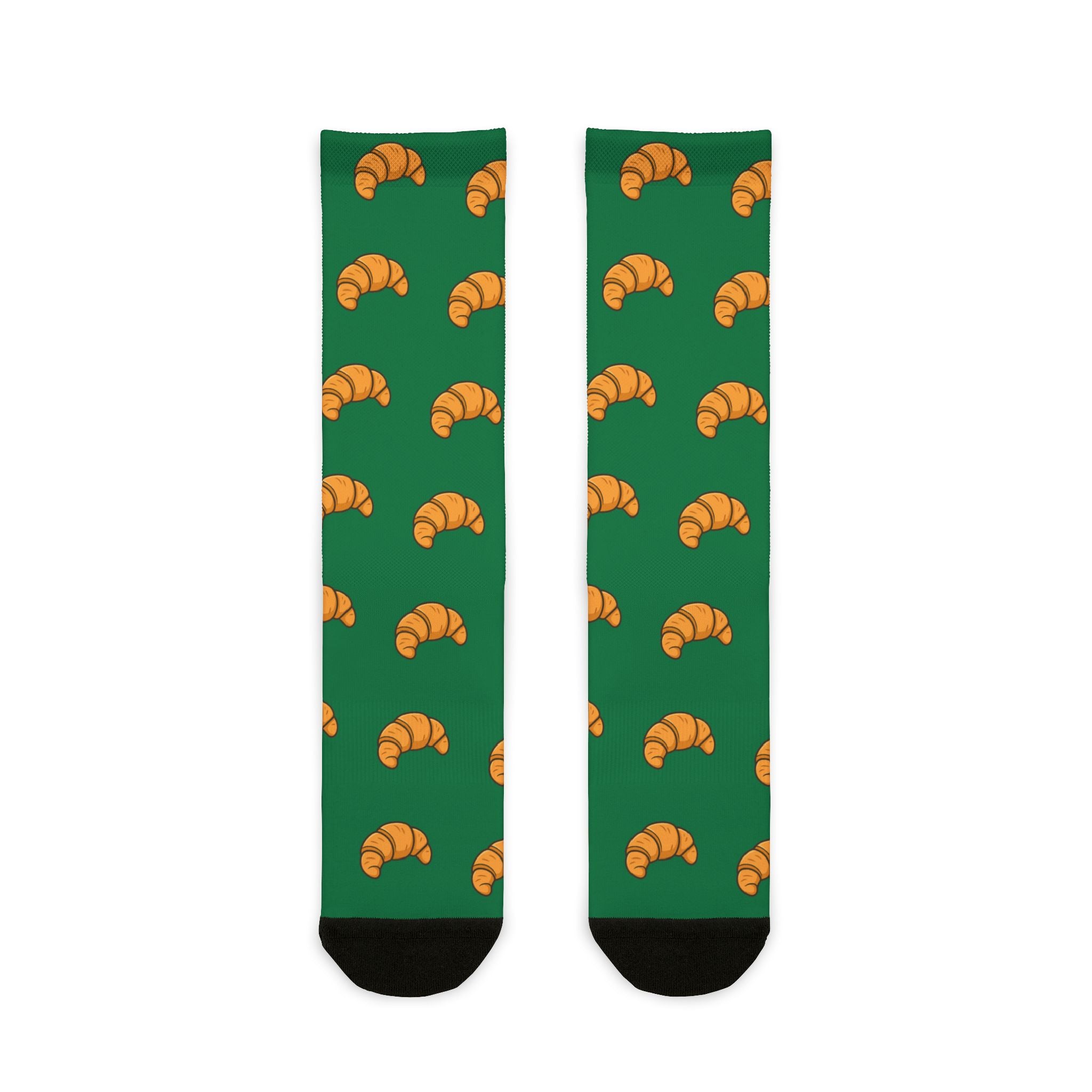 Croissants, Fun Playful Sublimation Crew Socks