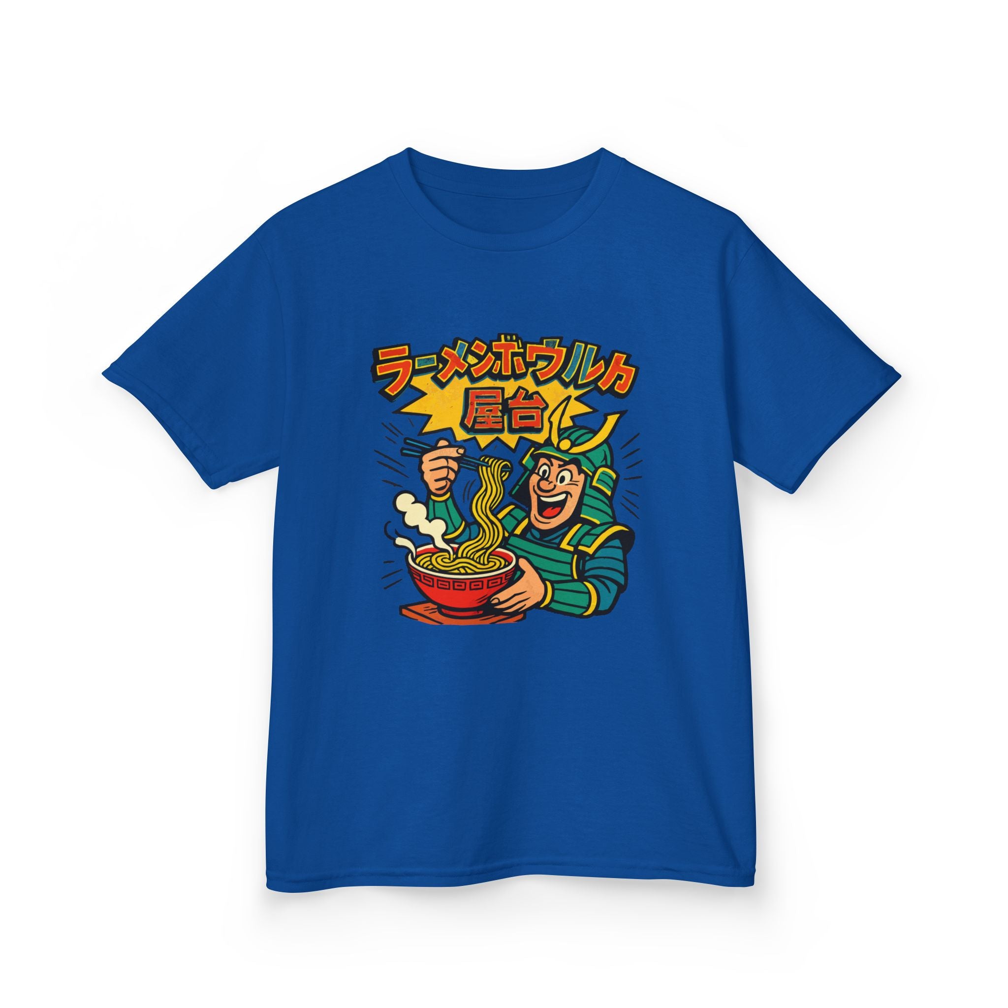 Cartoon Ramen Bowel Street Food Kids Tee, Fun Graphic Tee, Kids Cotton T-Shirt