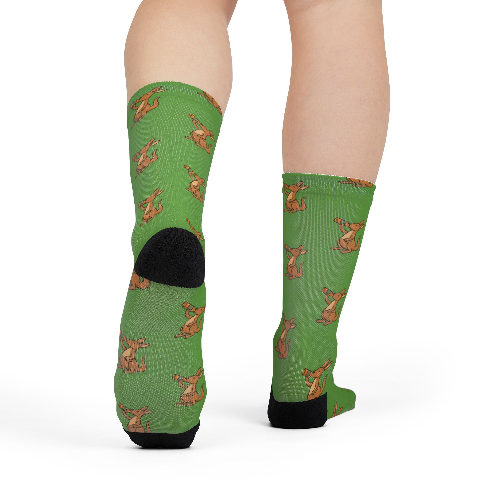 Kangaroo, Fun Funky Sublimation Crew Socks