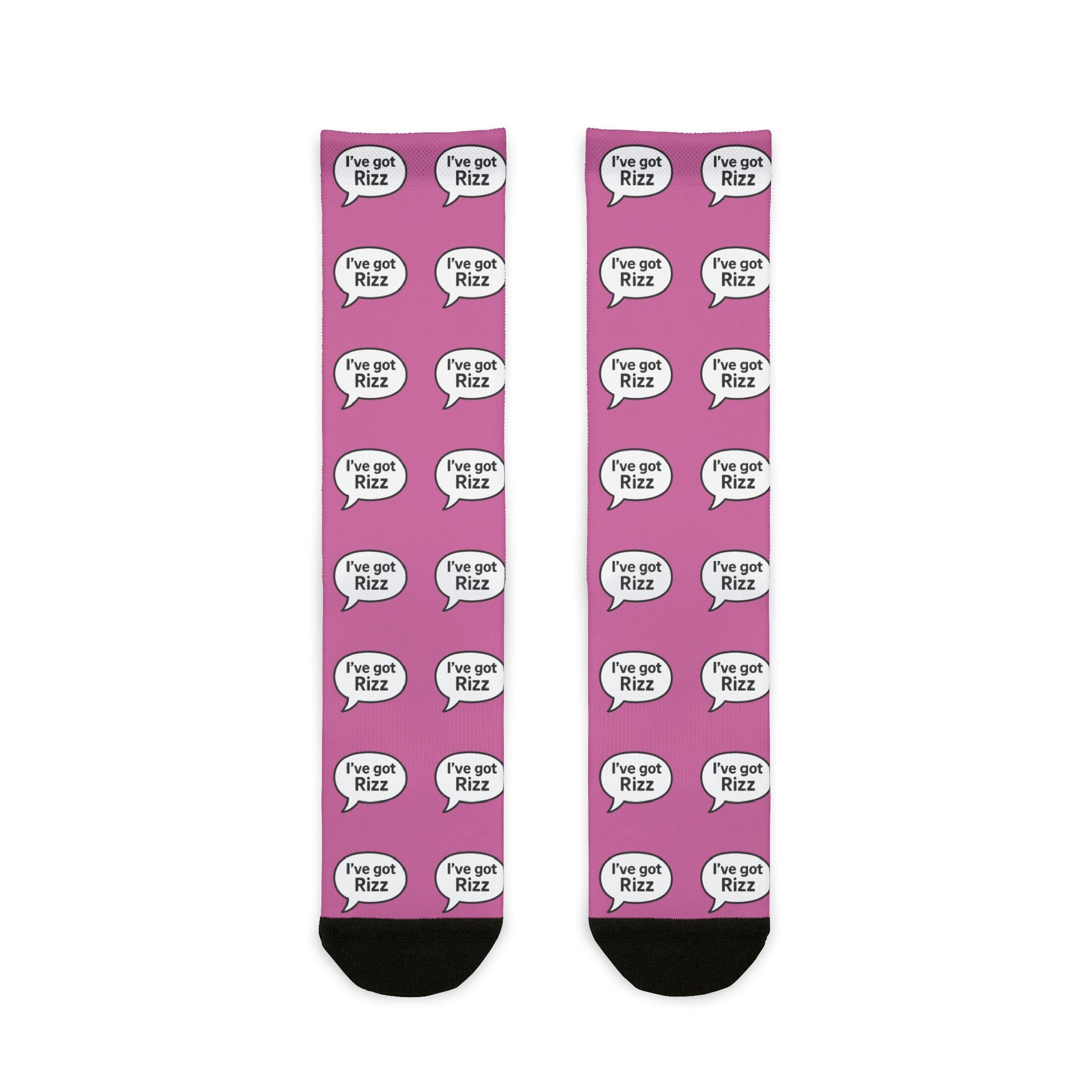 Copy of I've got Rizz Pink, Fun Playful Sublimation Crew Socks