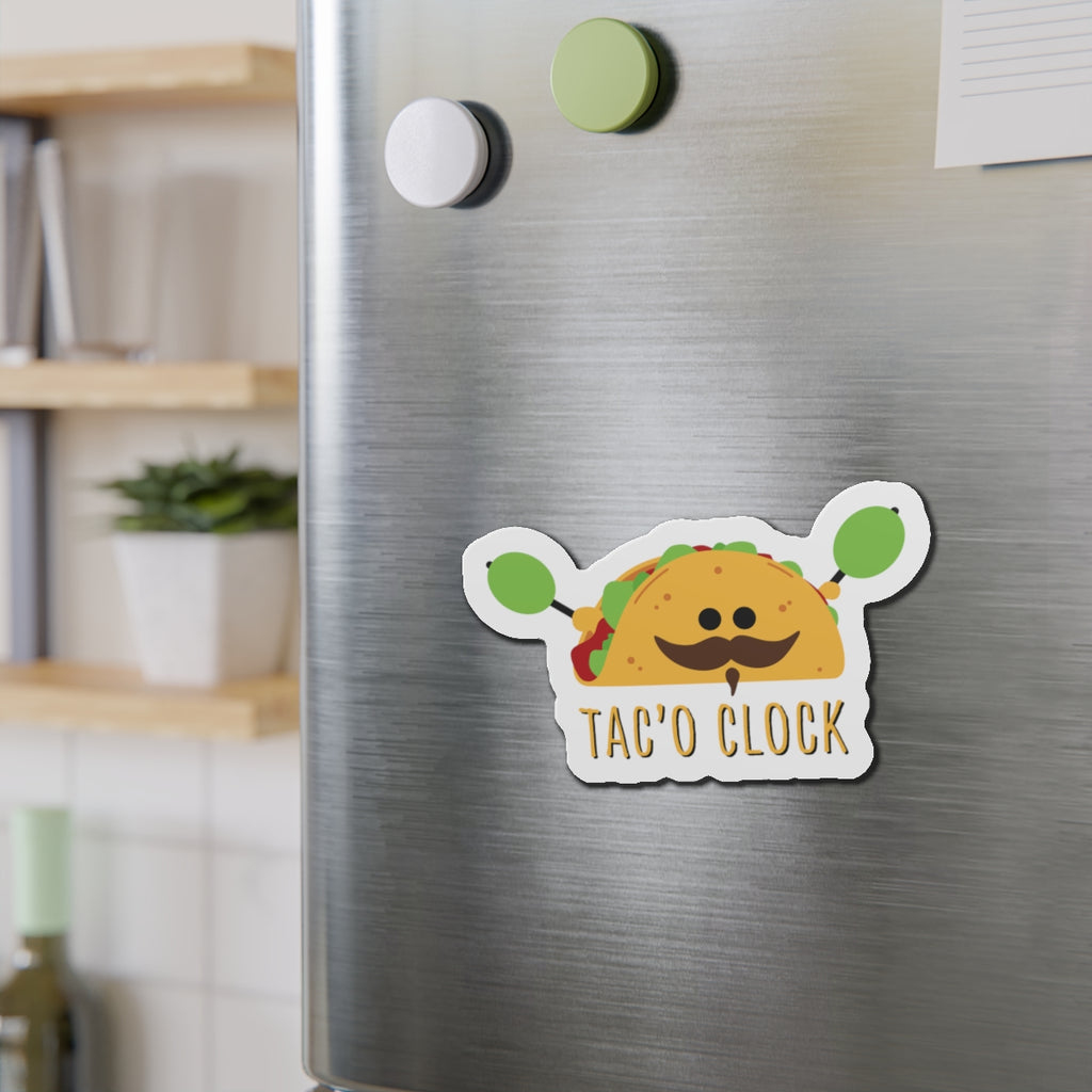 Cute Taco Clock Die-Cut Magnets, Foodie Magnet