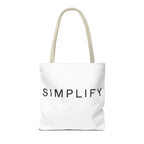 Simplify Tote Bag, Inspirational Gift, Eco-Friendly Shopping Bag