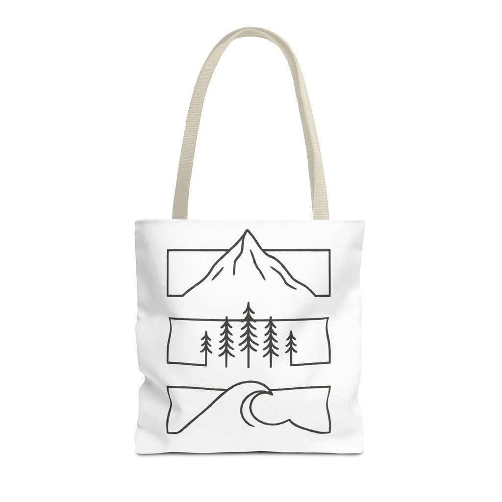 Mountain Wave Tote Bag, Inspirational Gift, Eco-Friendly Shopping Bag