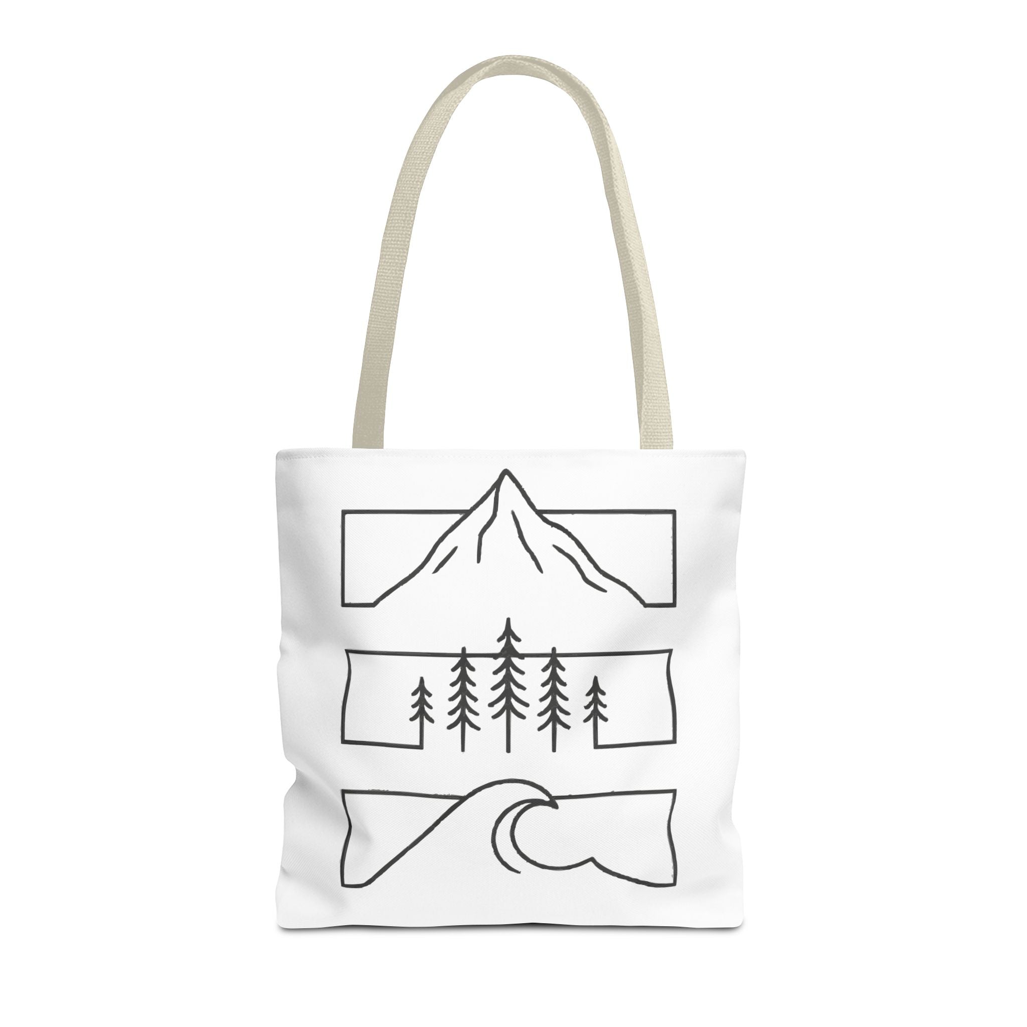 Mountain Wave Tote Bag, Inspirational Gift, Eco-Friendly Shopping Bag