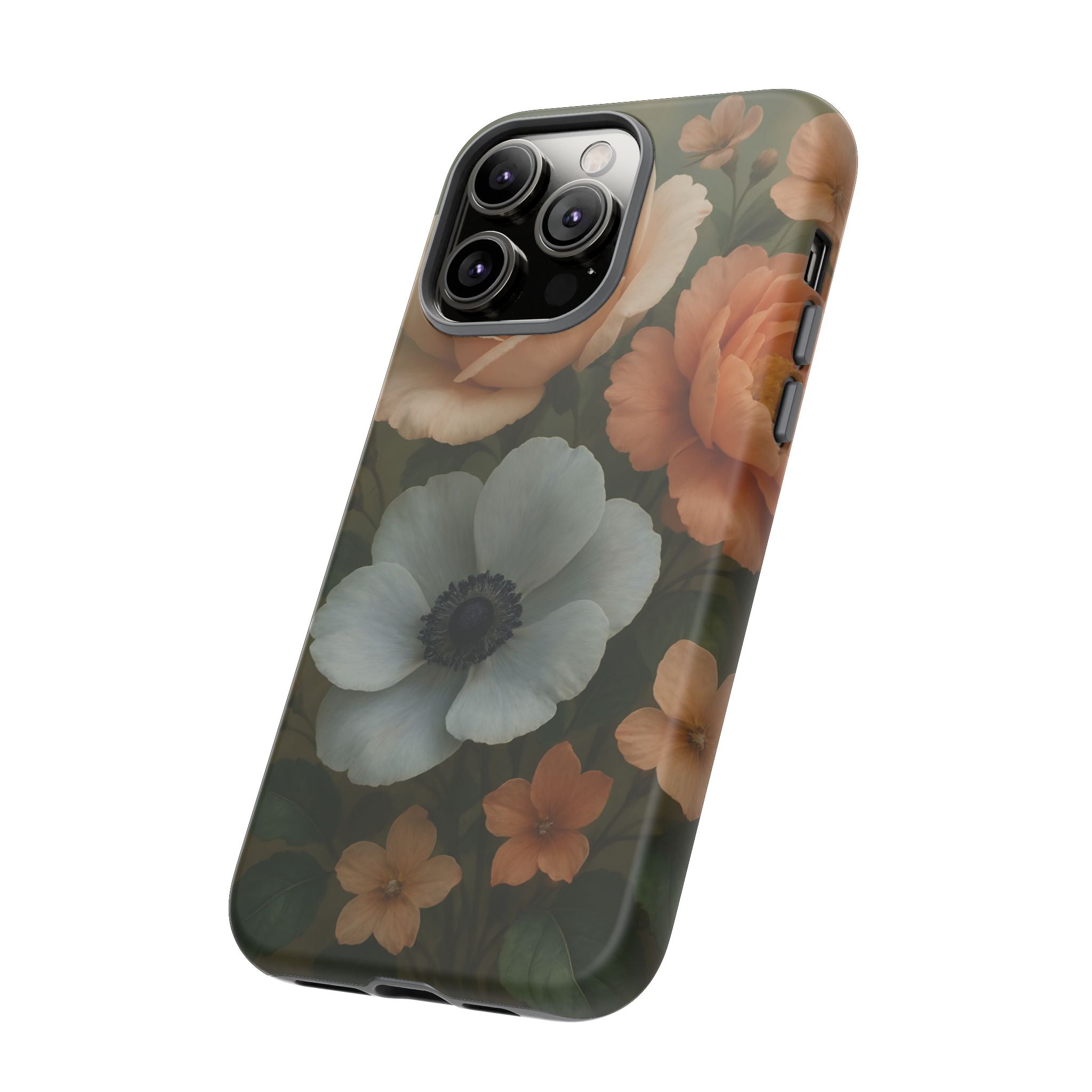 Floral Design White Cover Design, Tough Cases, Phone Cover
