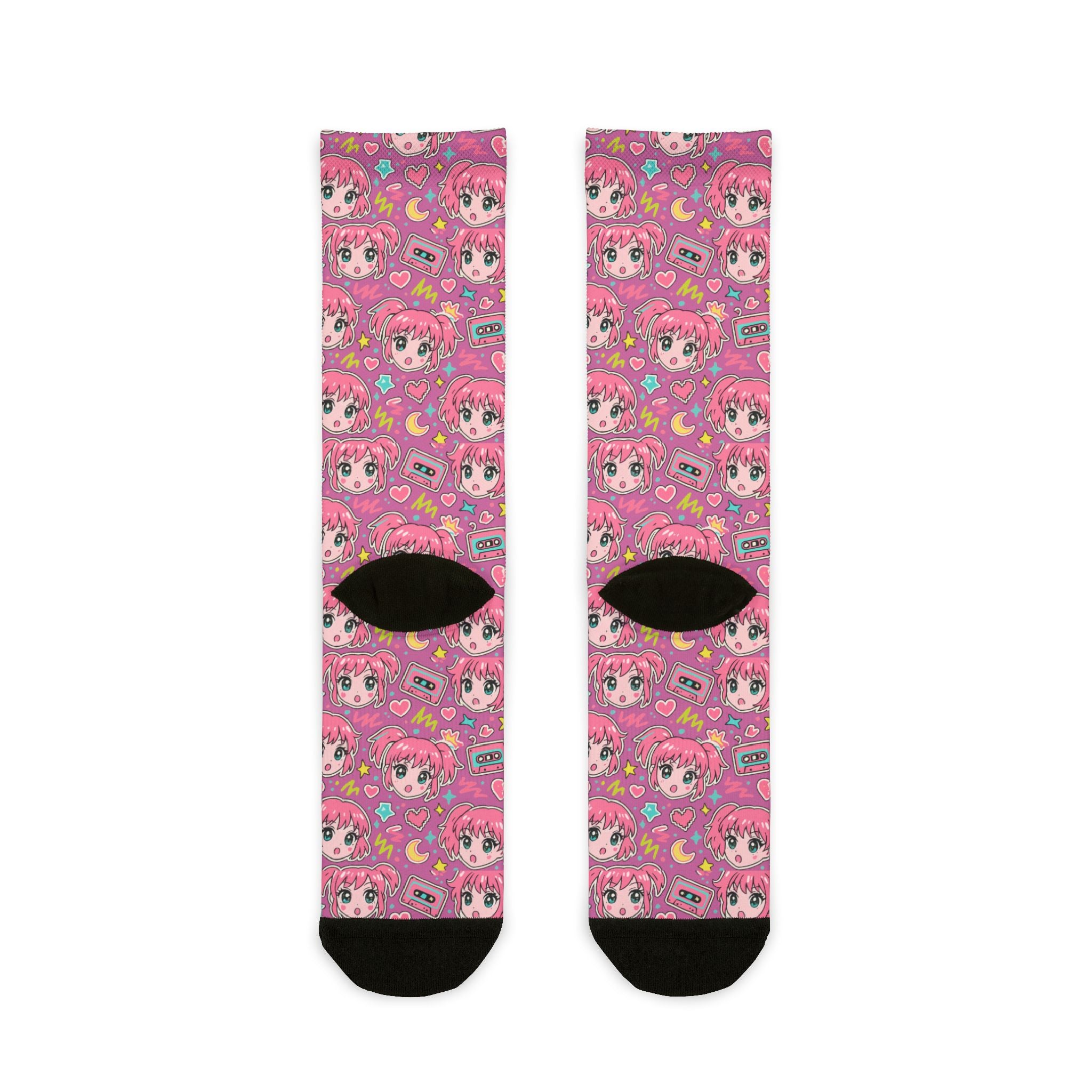 Anime Taped, Fun Playful Sublimation Crew Socks