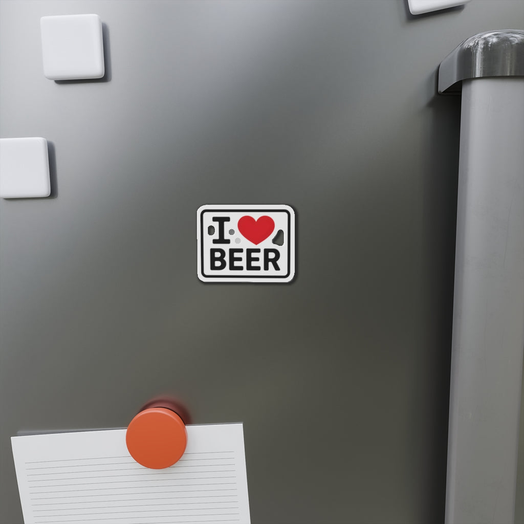 I love beer Die-Cut Magnets - Fun Home Decor, Gift for Food Lovers