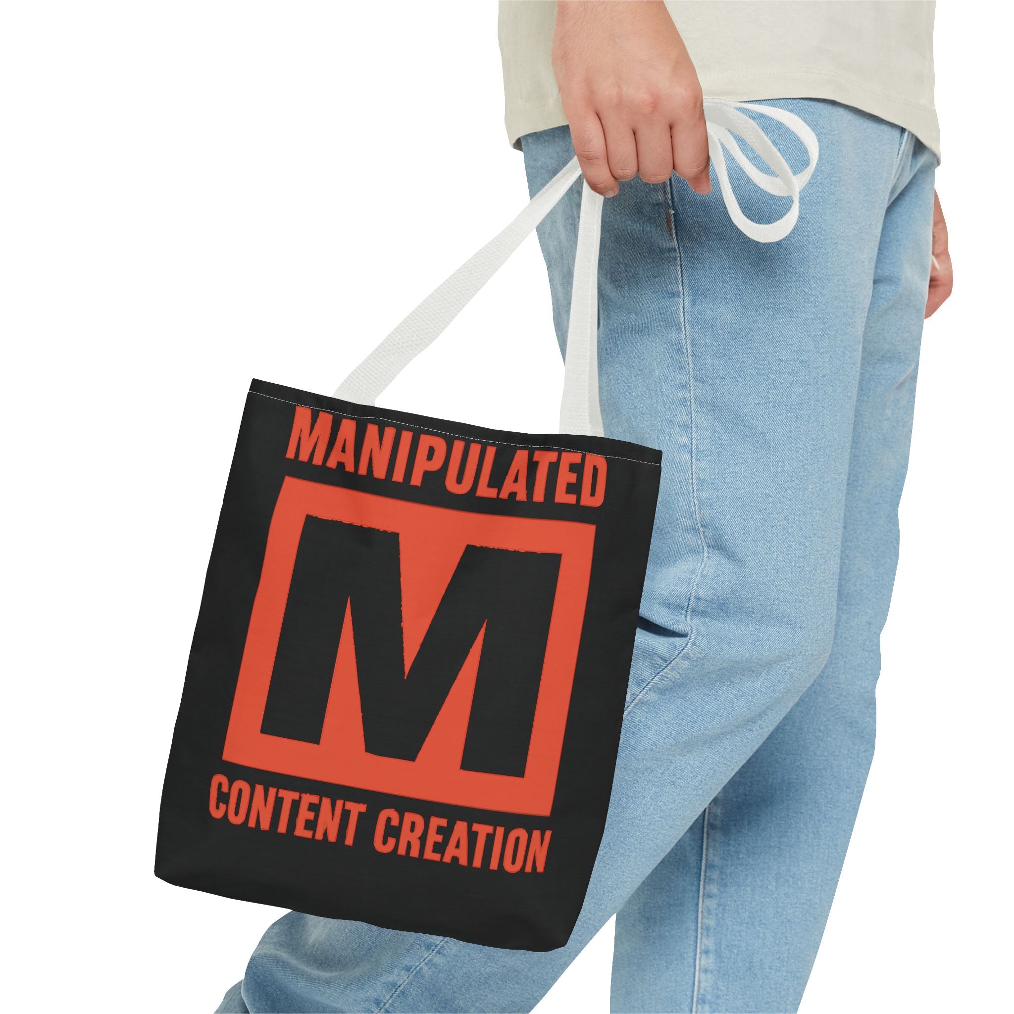 Manipulated Content Tote Bag, Inspirational Gift, Eco-Friendly Shopping Bag