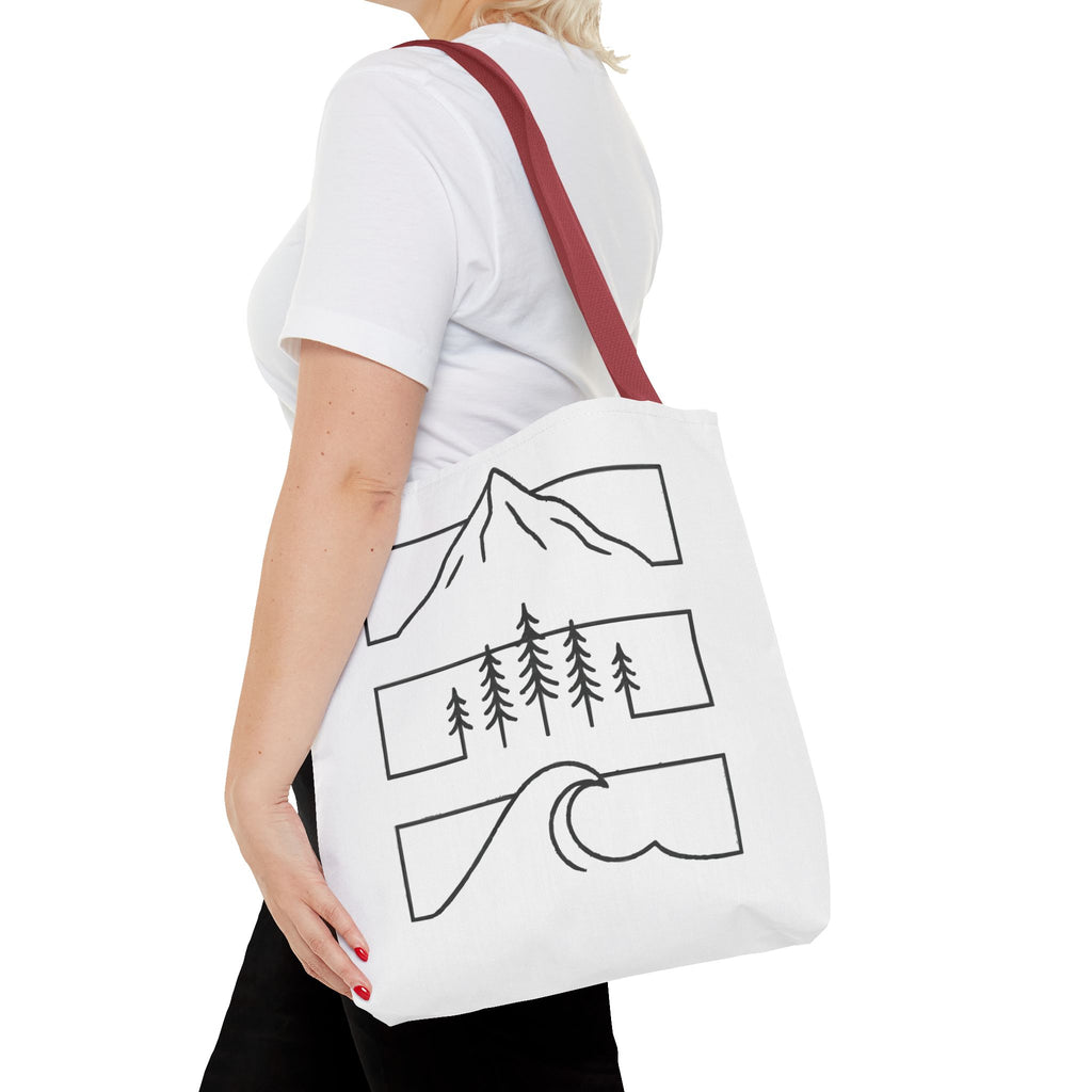 Mountain Wave Tote Bag, Inspirational Gift, Eco-Friendly Shopping Bag