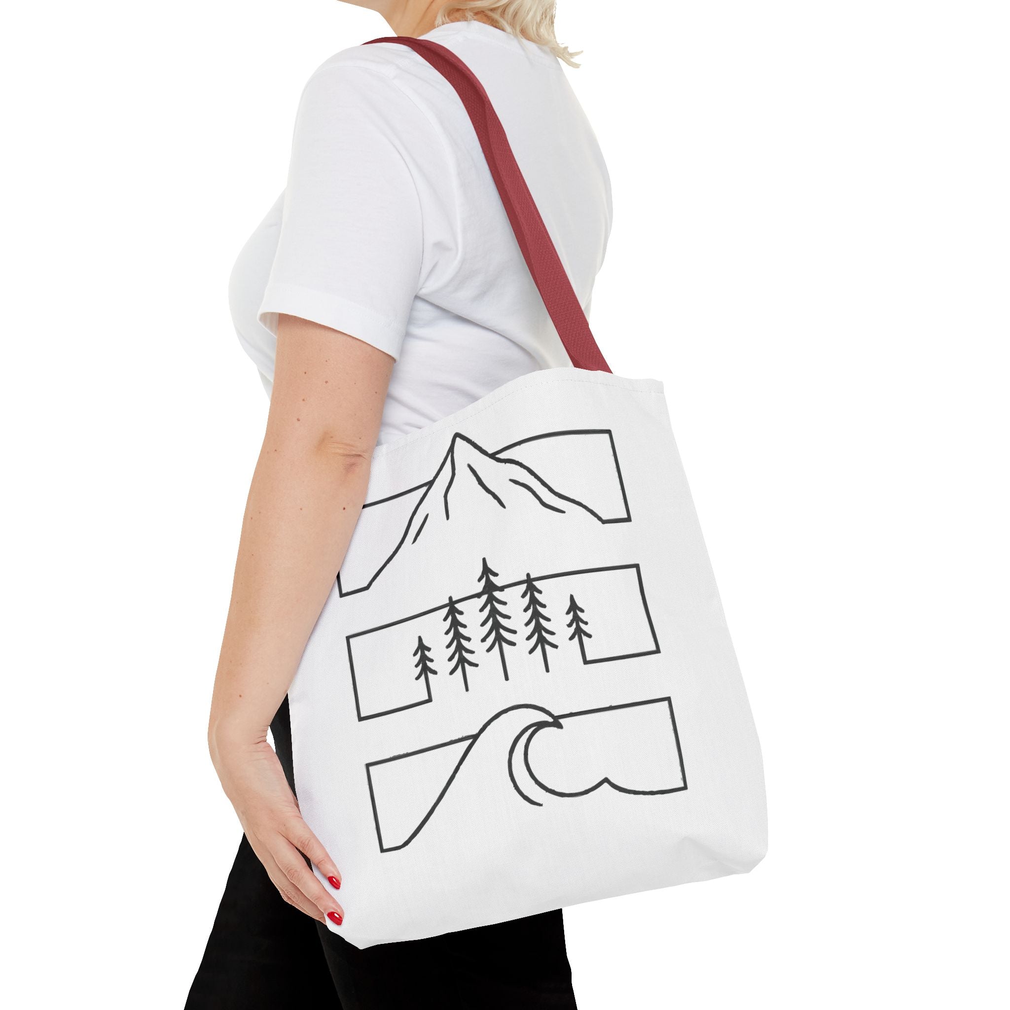 Mountain Wave Tote Bag, Inspirational Gift, Eco-Friendly Shopping Bag