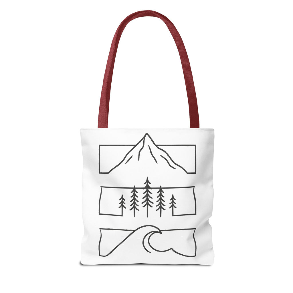 Mountain Wave Tote Bag, Inspirational Gift, Eco-Friendly Shopping Bag