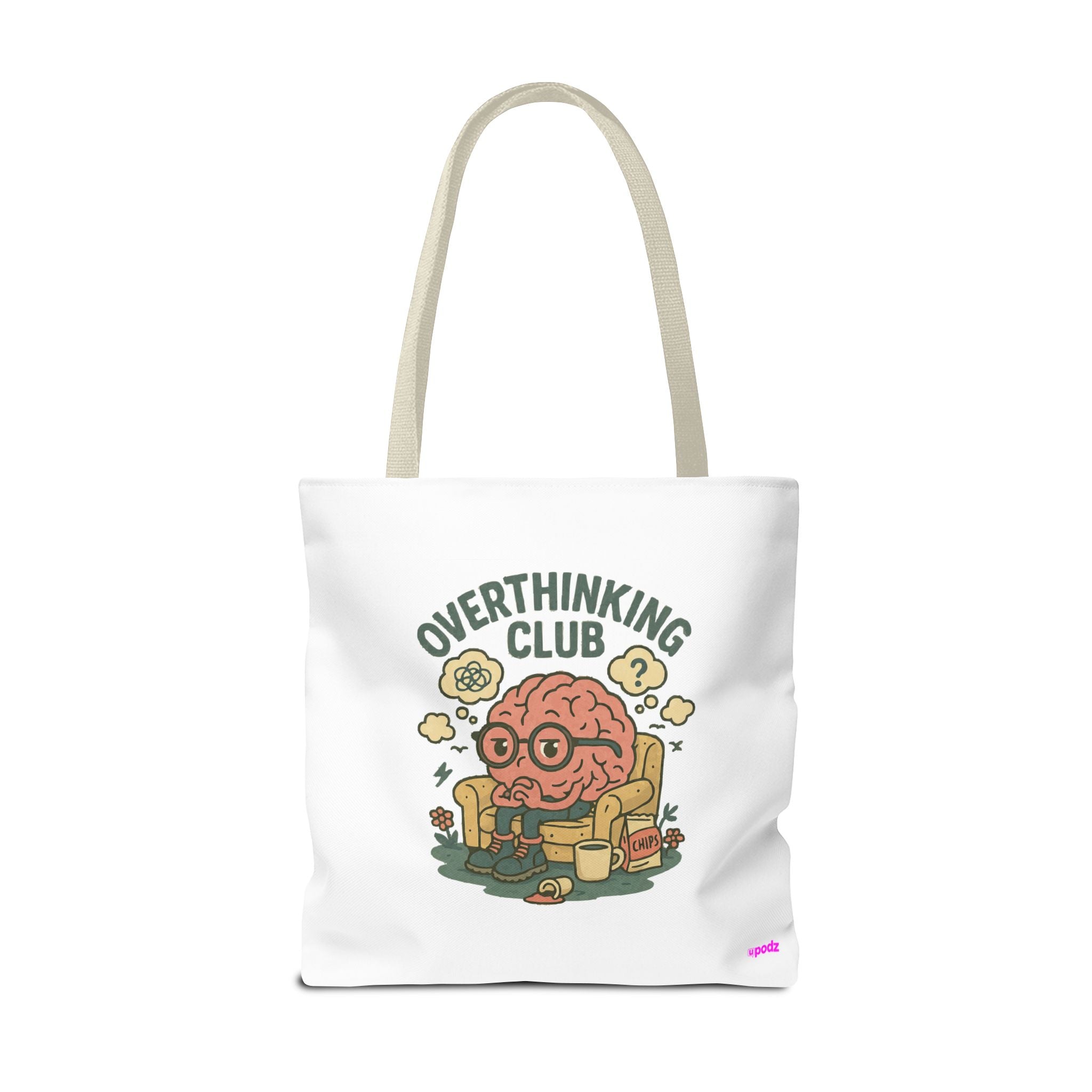 Overthinking Brain Quirky Design, Fun Bag
