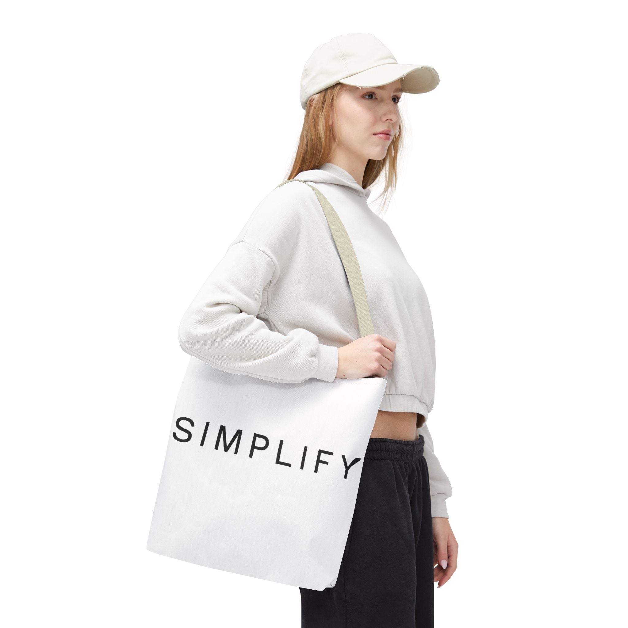 Simplify Tote Bag, Inspirational Gift, Eco-Friendly Shopping Bag