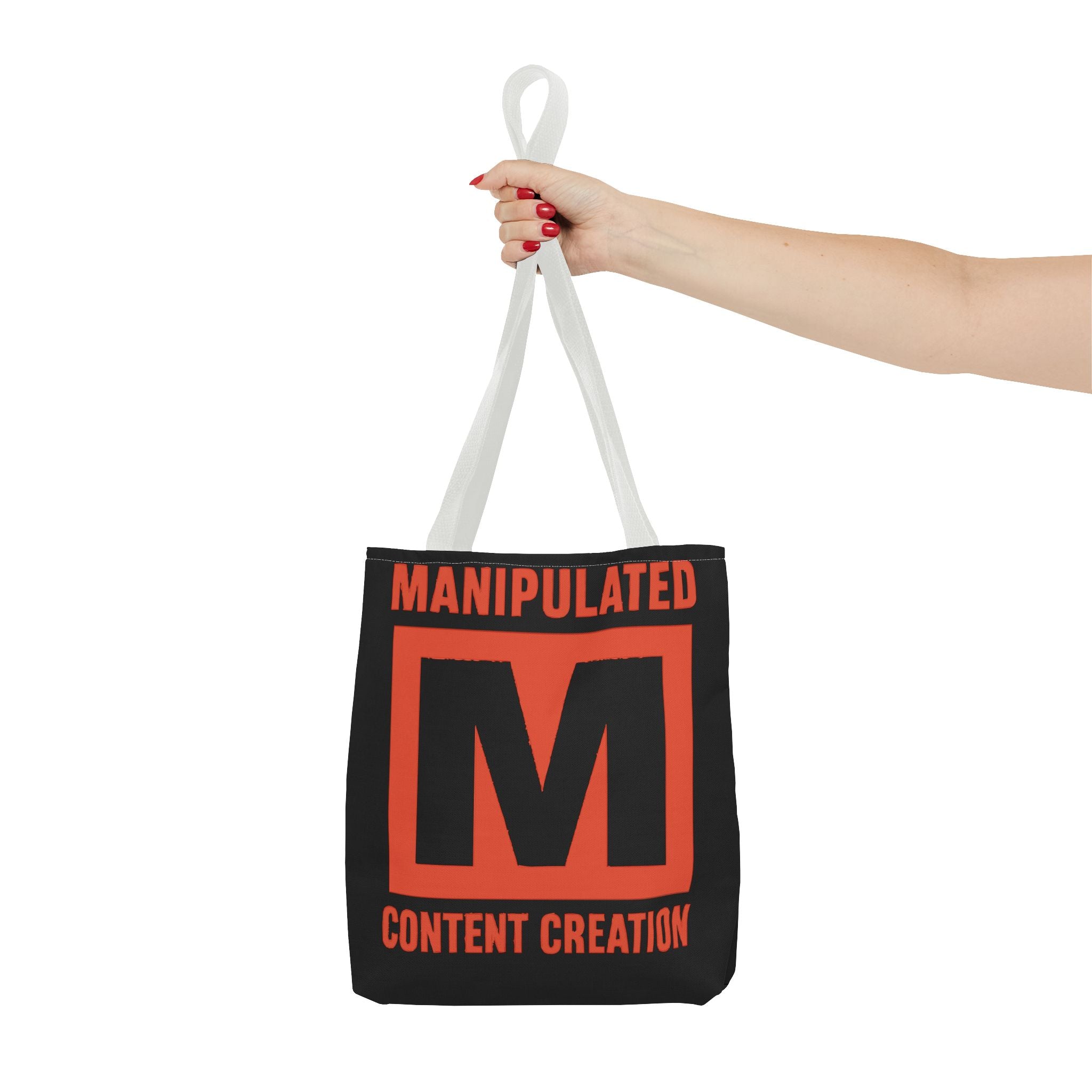 Manipulated Content Tote Bag, Inspirational Gift, Eco-Friendly Shopping Bag