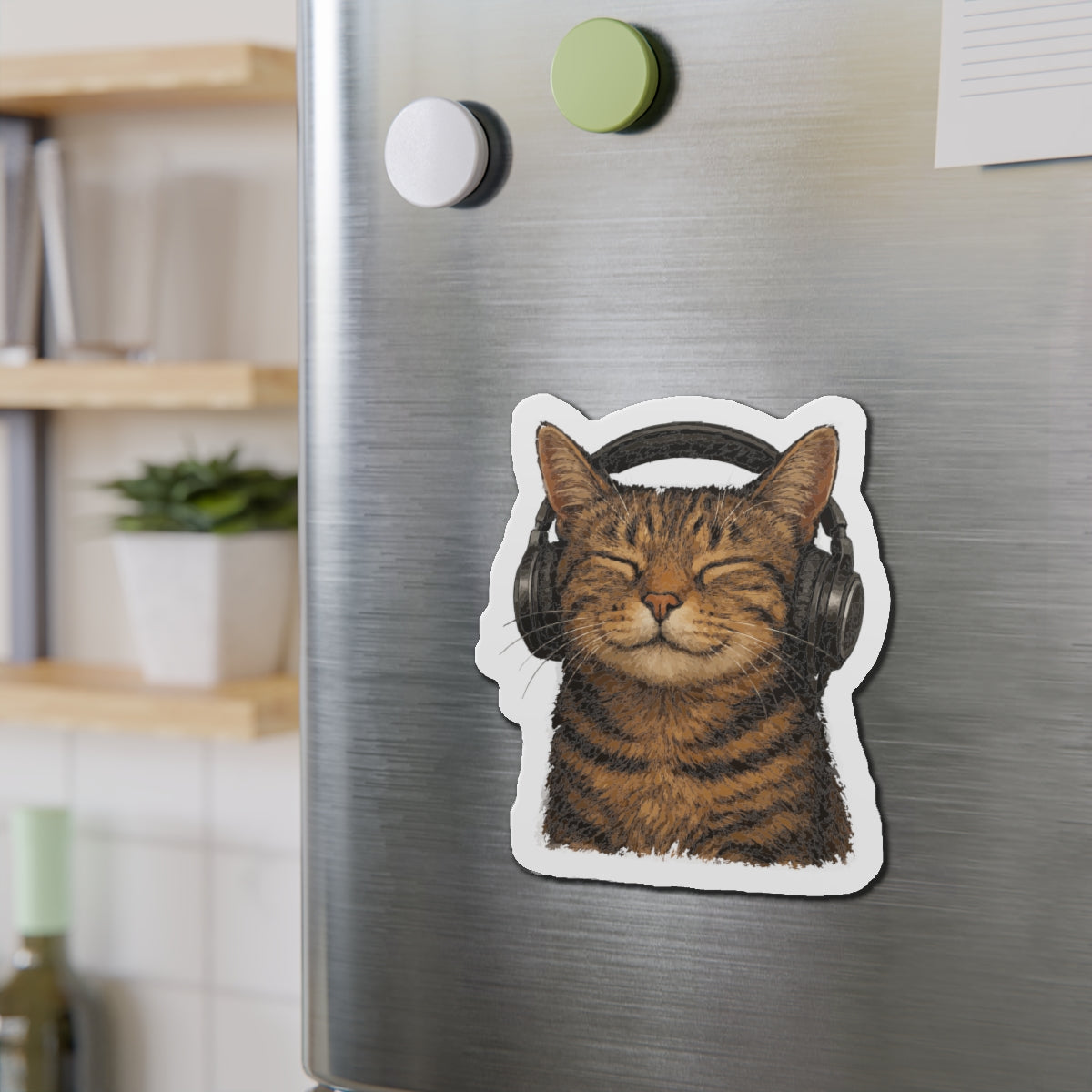 Feline Music Die-Cut Magnets - Fun Home Decor, Gift for Food Lovers