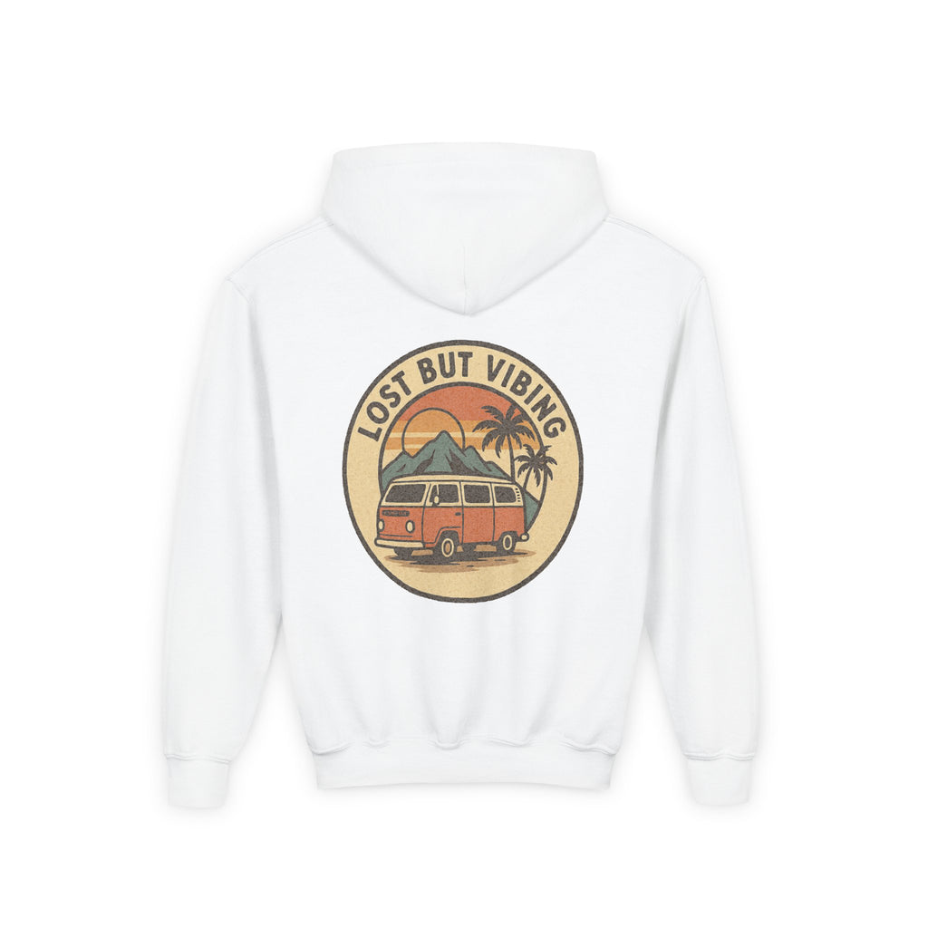 Lost but Vibing, Youth Hooded Sweatshirt, Casual Wear