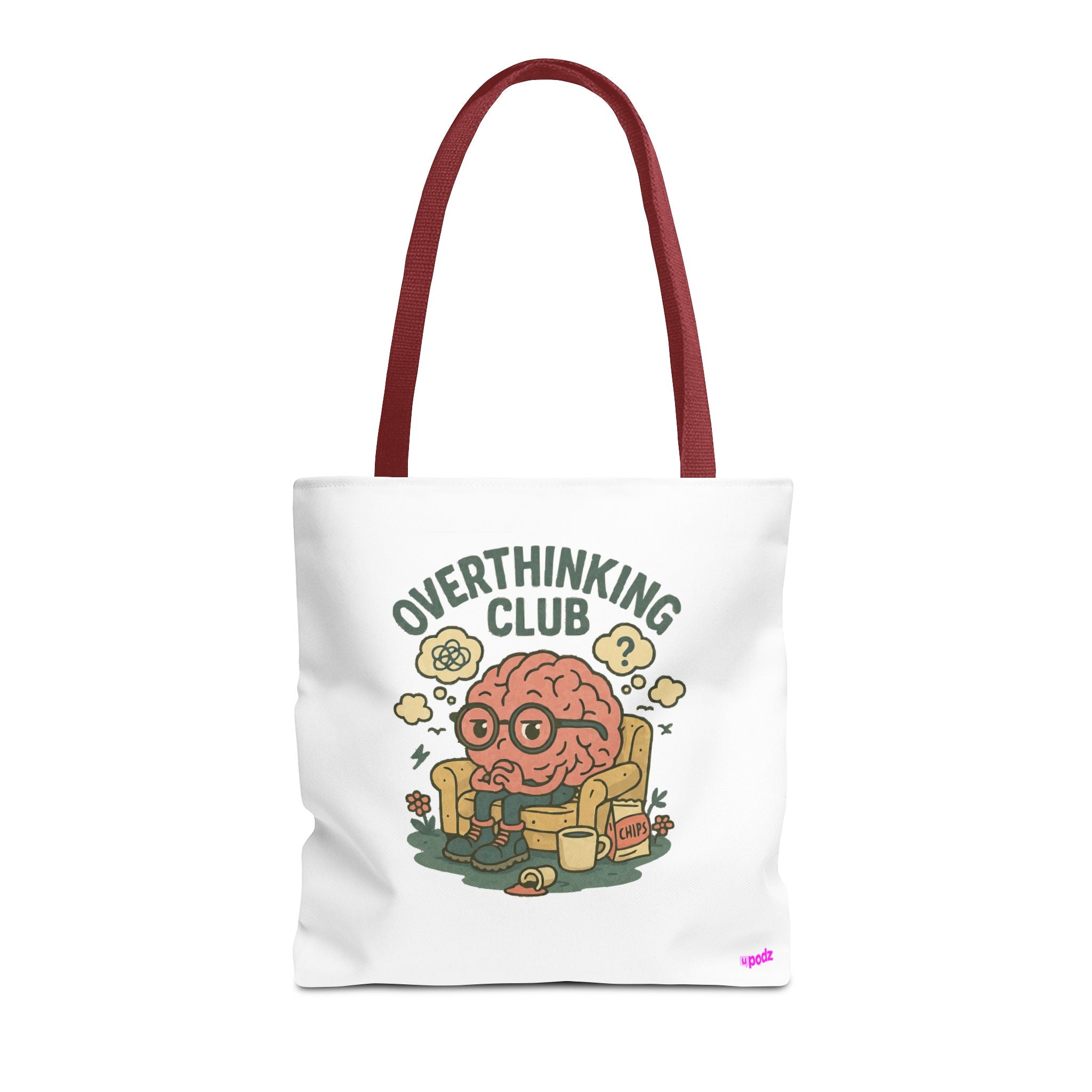 Overthinking Brain Quirky Design, Fun Bag