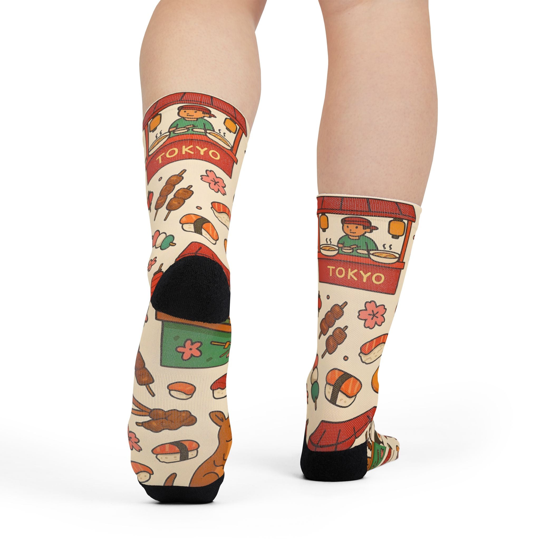 Tokyo Sushi, Fun Funky Sublimation Crew Socks