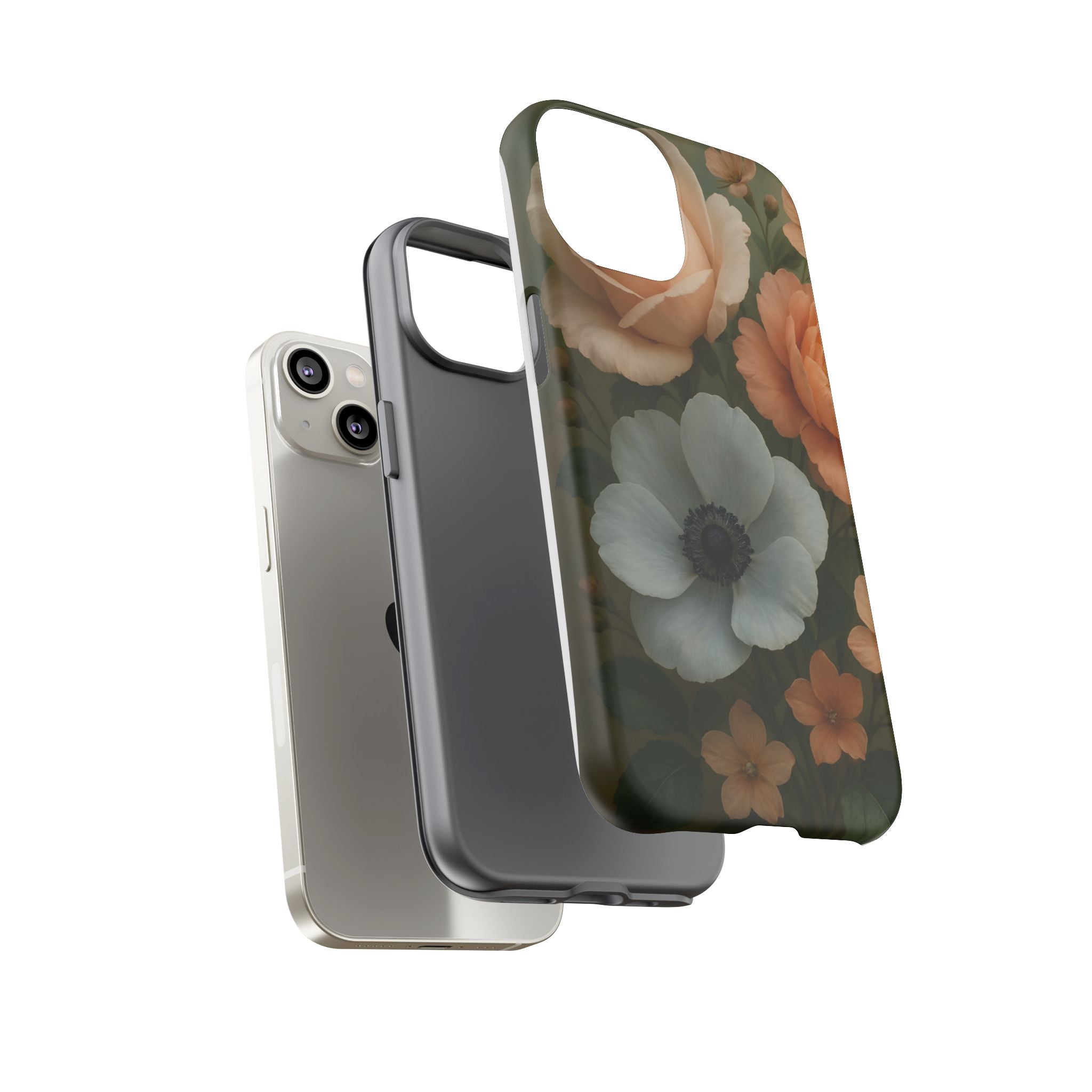 Floral Design White Cover Design, Tough Cases, Phone Cover