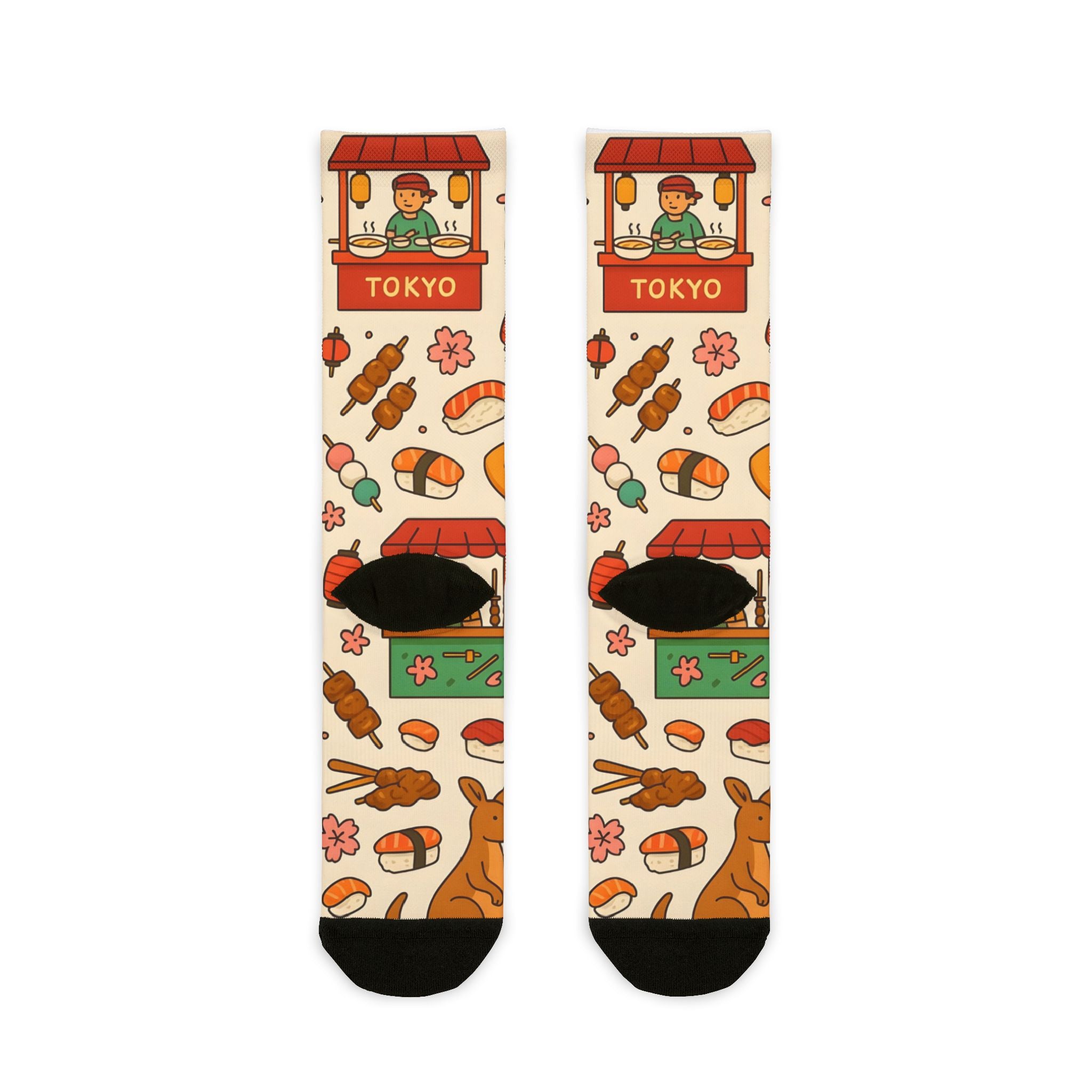 Tokyo Sushi, Fun Funky Sublimation Crew Socks