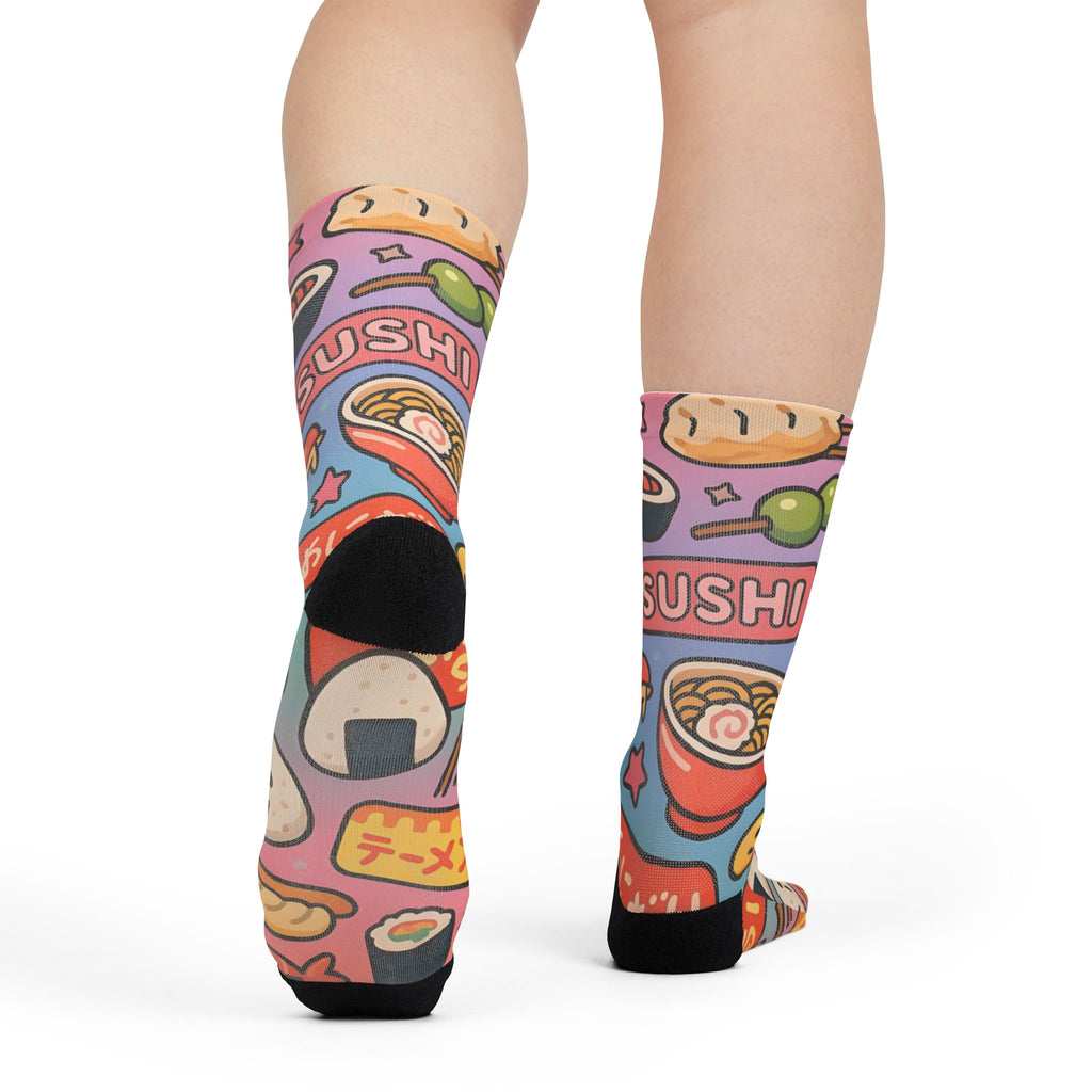Sushi Always, Fun Funky Sublimation Crew Socks