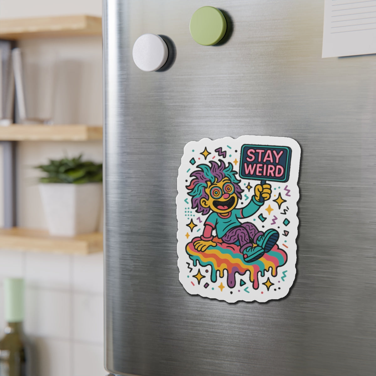 Stay Weird Die-Cut Magnets - Fun Home Decor, Gift for Food Lovers