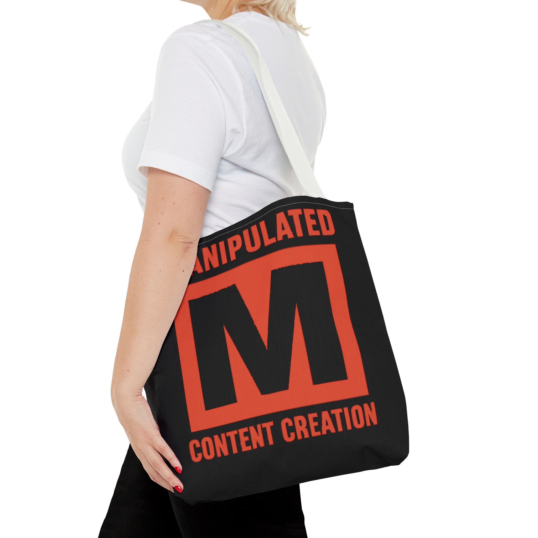 Manipulated Content Tote Bag, Inspirational Gift, Eco-Friendly Shopping Bag