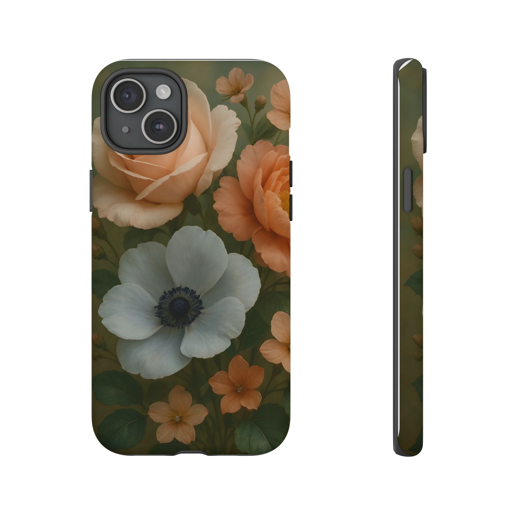 Floral Design White Cover Design, Tough Cases, Phone Cover