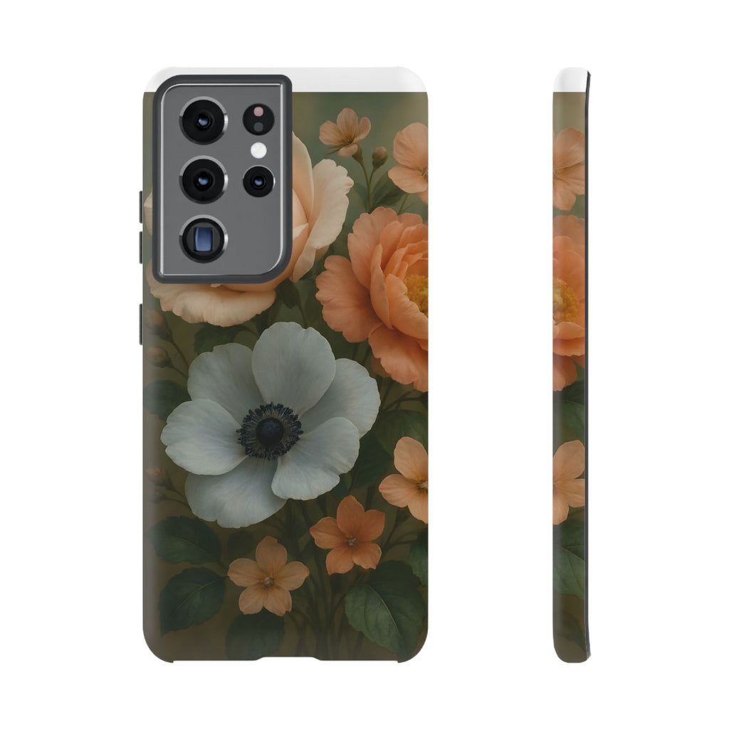 Floral Design White Cover Design, Tough Cases, Phone Cover