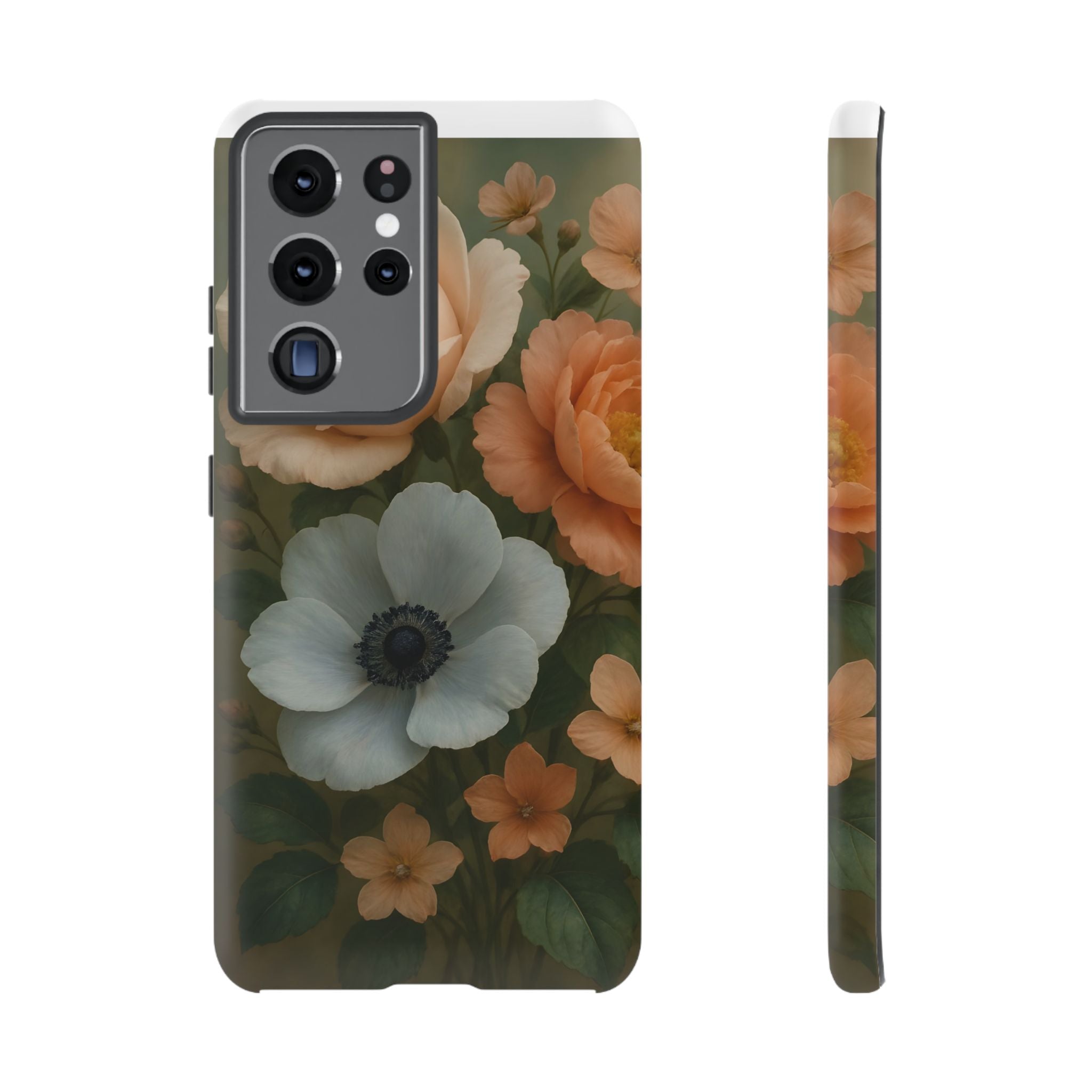Floral Design White Cover Design, Tough Cases, Phone Cover