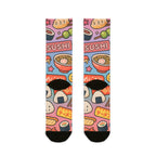Sushi Always, Fun Funky Sublimation Crew Socks