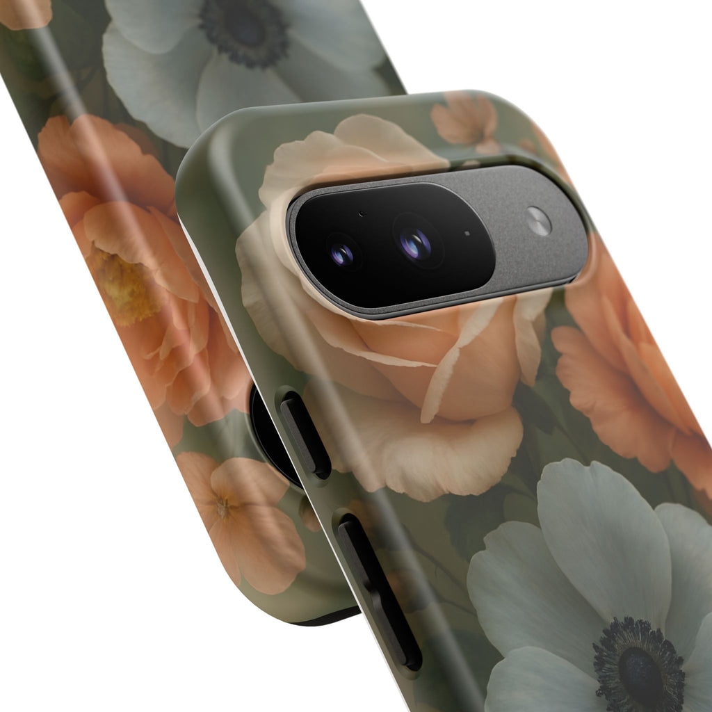 Floral Design White Cover Design, Tough Cases, Phone Cover