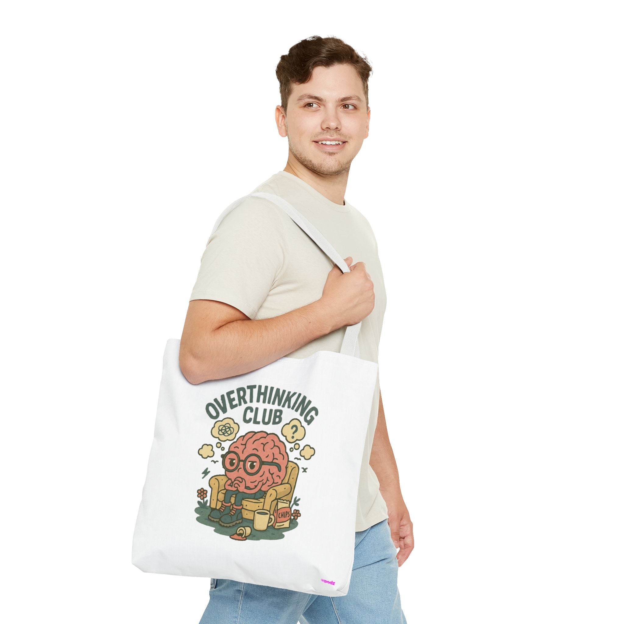 Overthinking Brain Quirky Design, Fun Bag