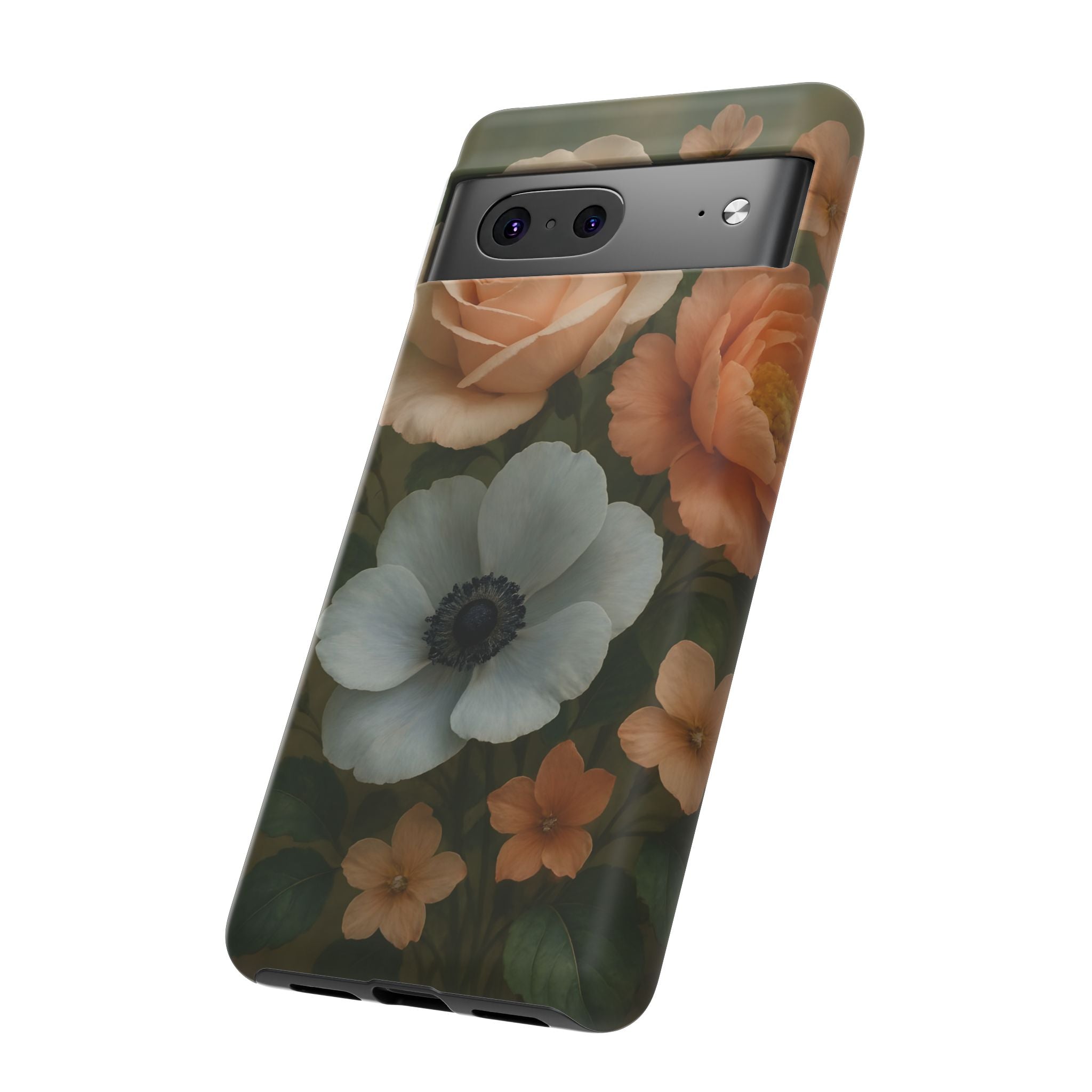 Floral Design White Cover Design, Tough Cases, Phone Cover