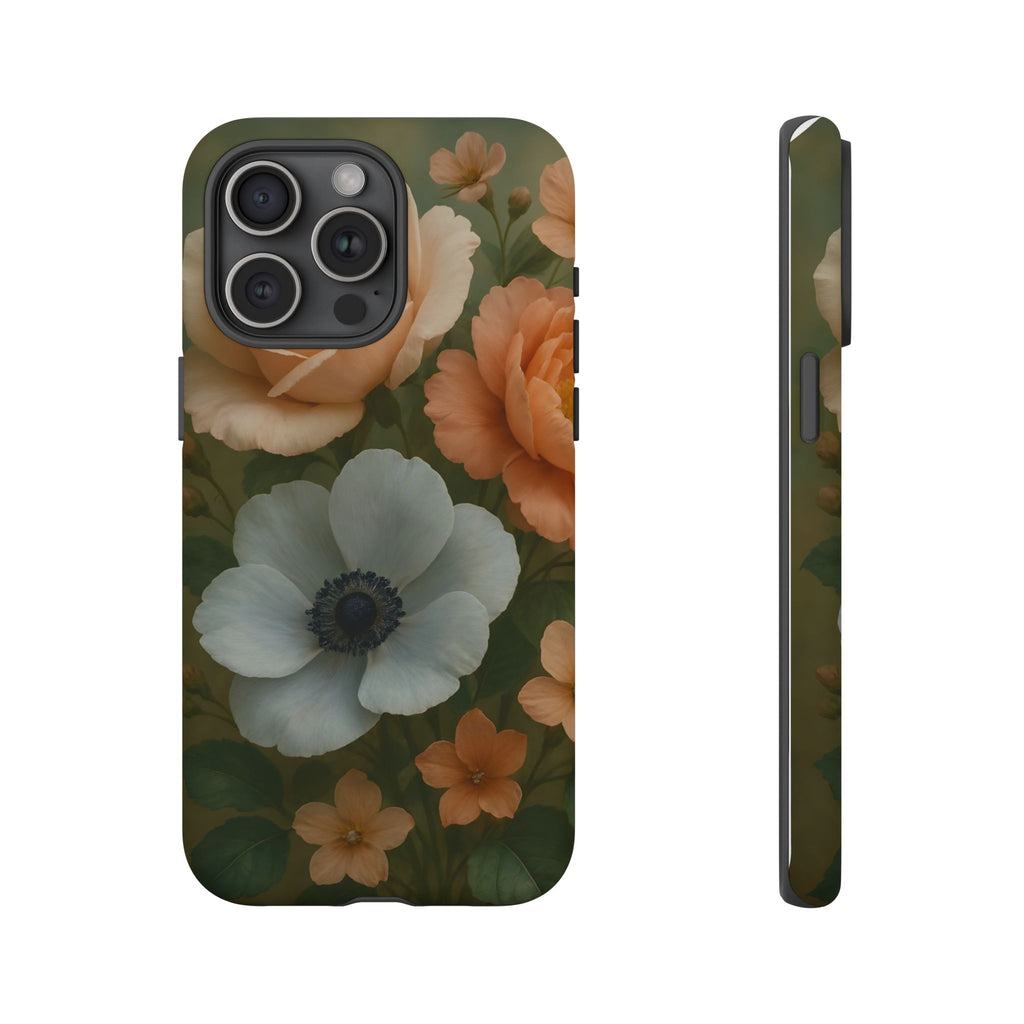 Floral Design White Cover Design, Tough Cases, Phone Cover