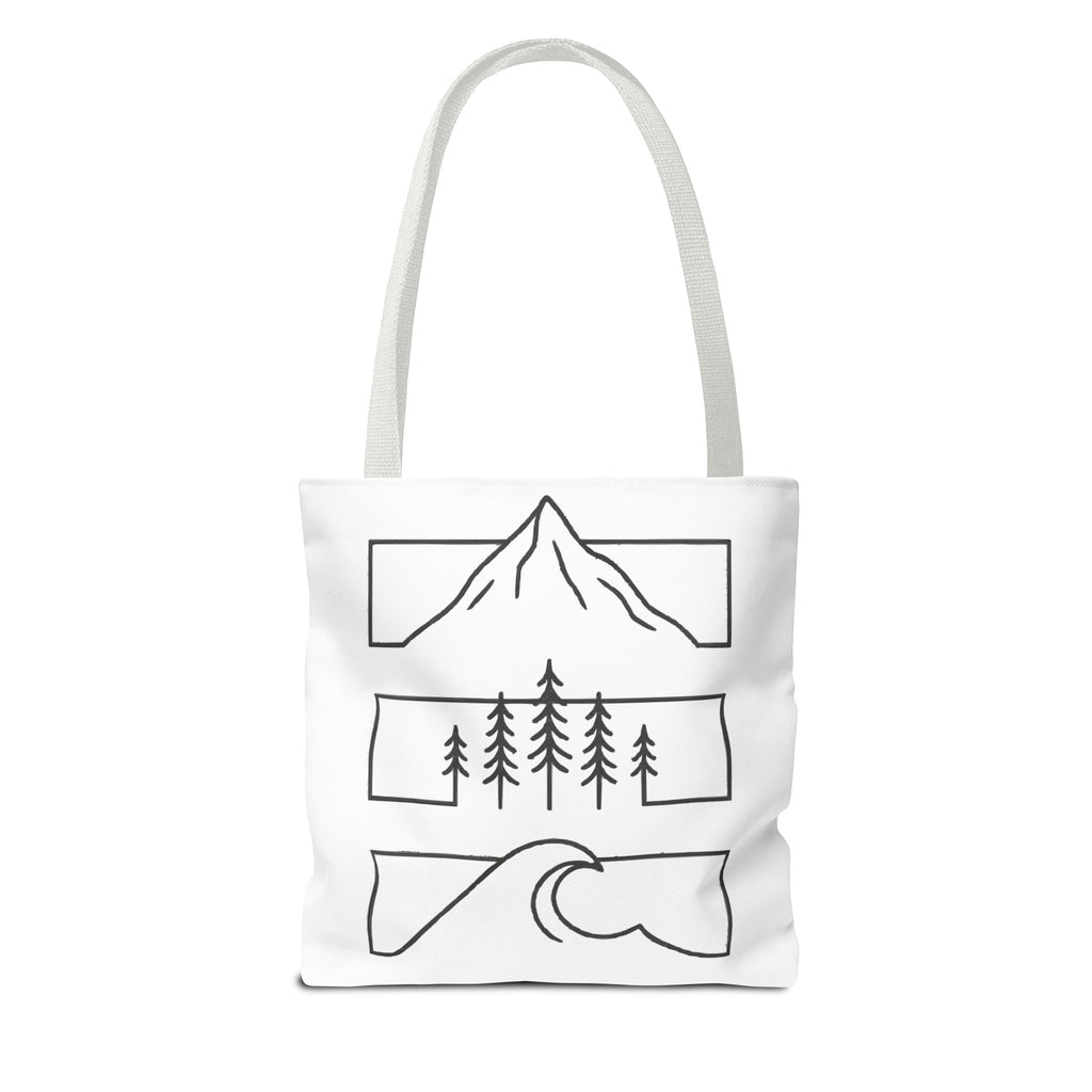 Mountain Wave Tote Bag, Inspirational Gift, Eco-Friendly Shopping Bag