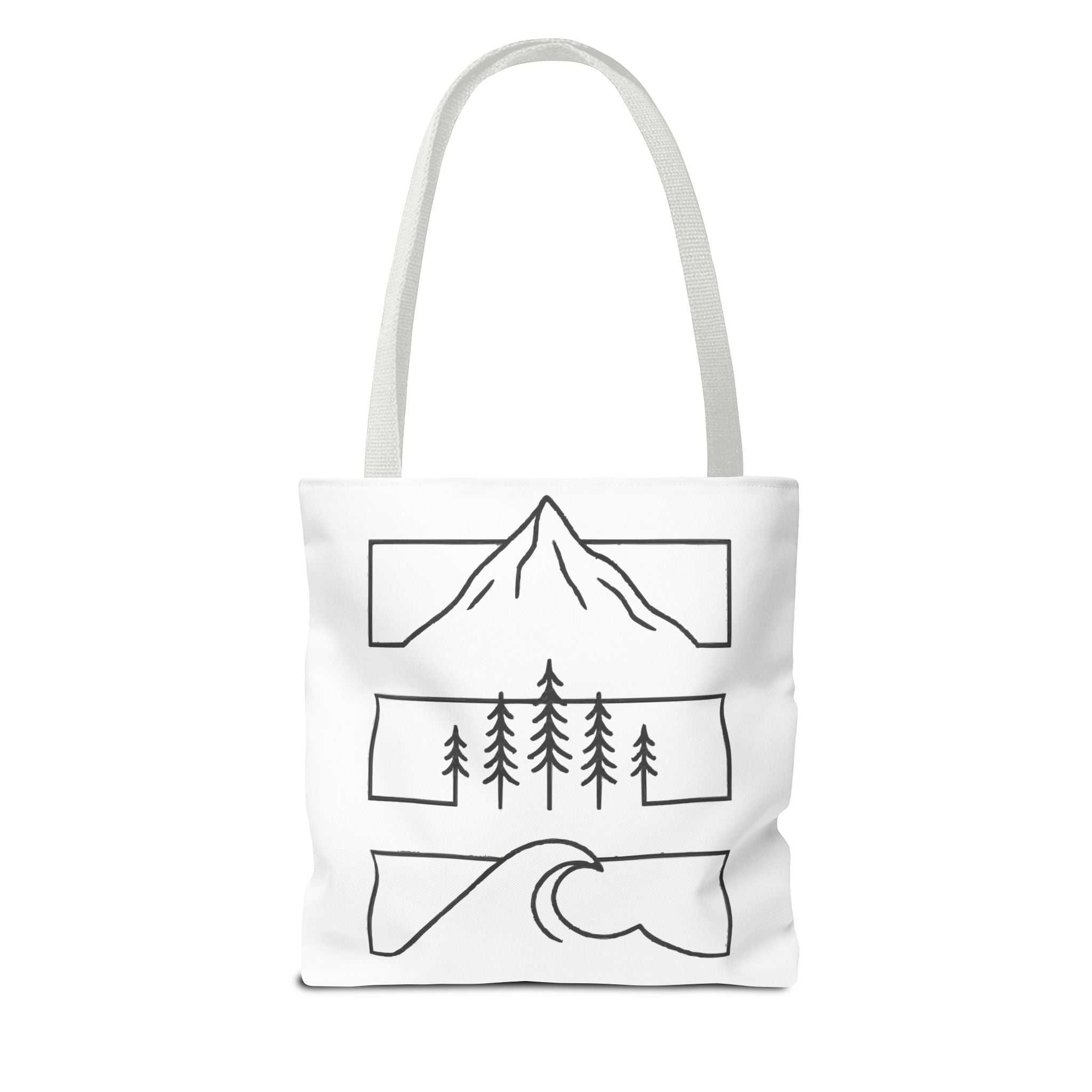 Mountain Wave Tote Bag, Inspirational Gift, Eco-Friendly Shopping Bag