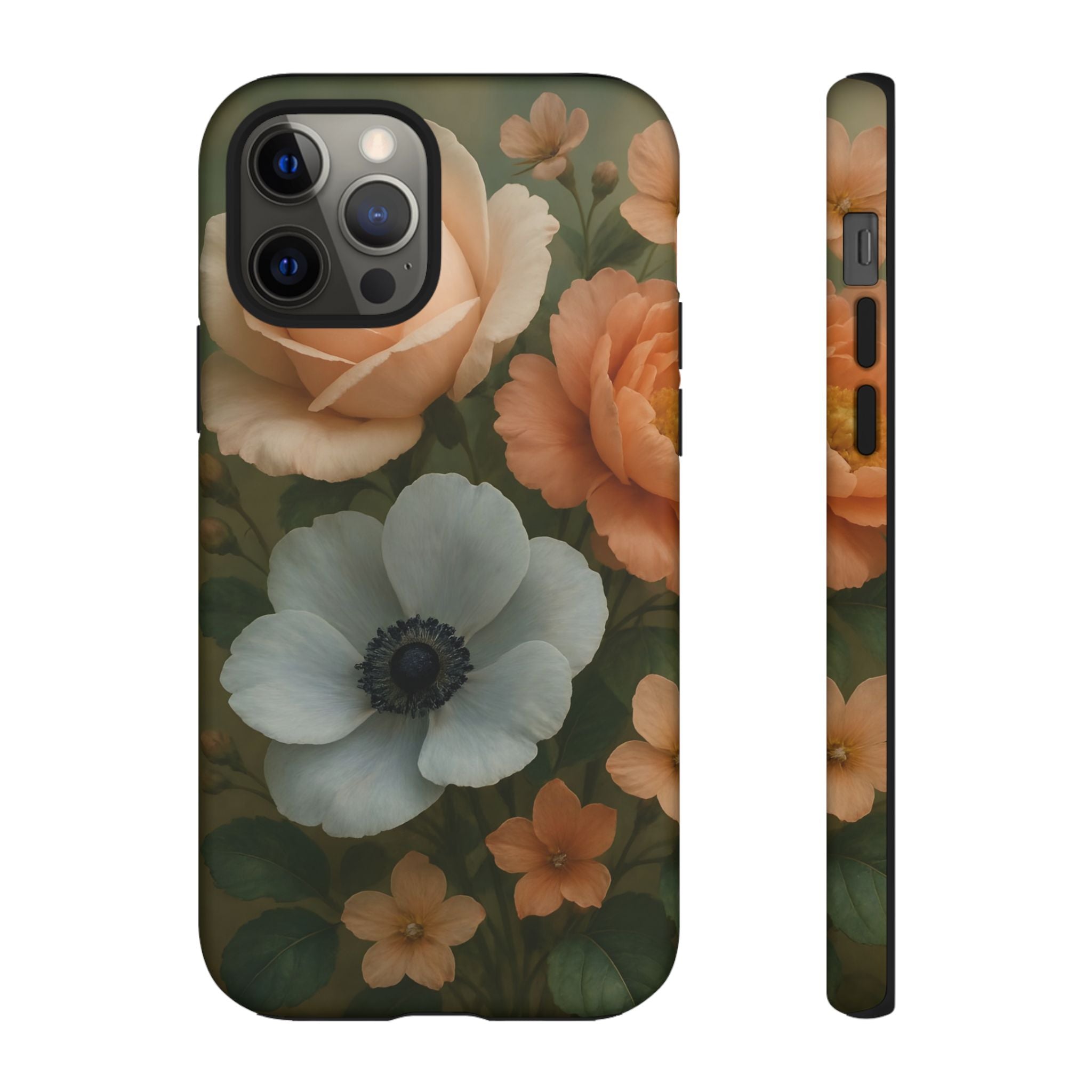 Floral Design White Cover Design, Tough Cases, Phone Cover