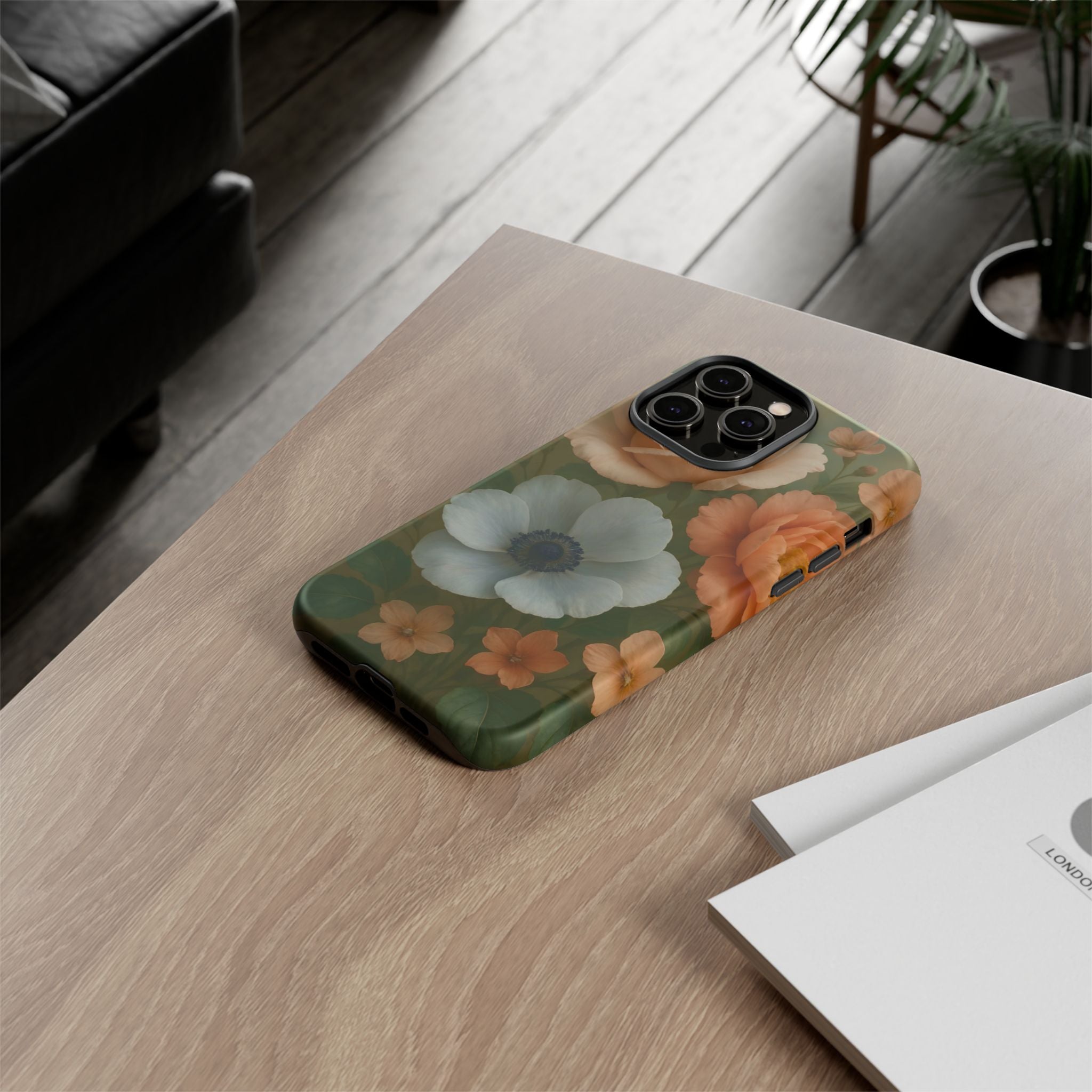 Floral Design White Cover Design, Tough Cases, Phone Cover