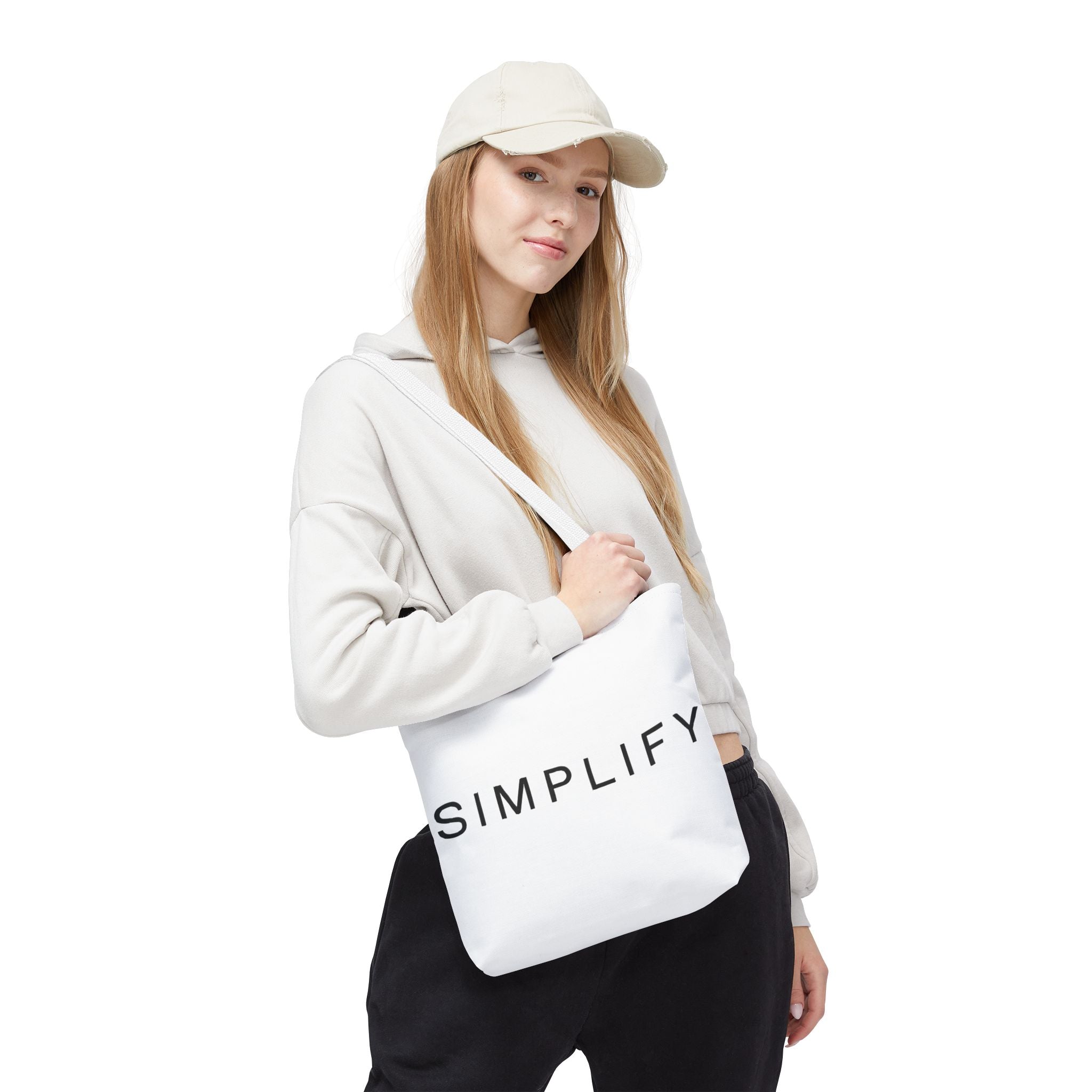Simplify Tote Bag, Inspirational Gift, Eco-Friendly Shopping Bag