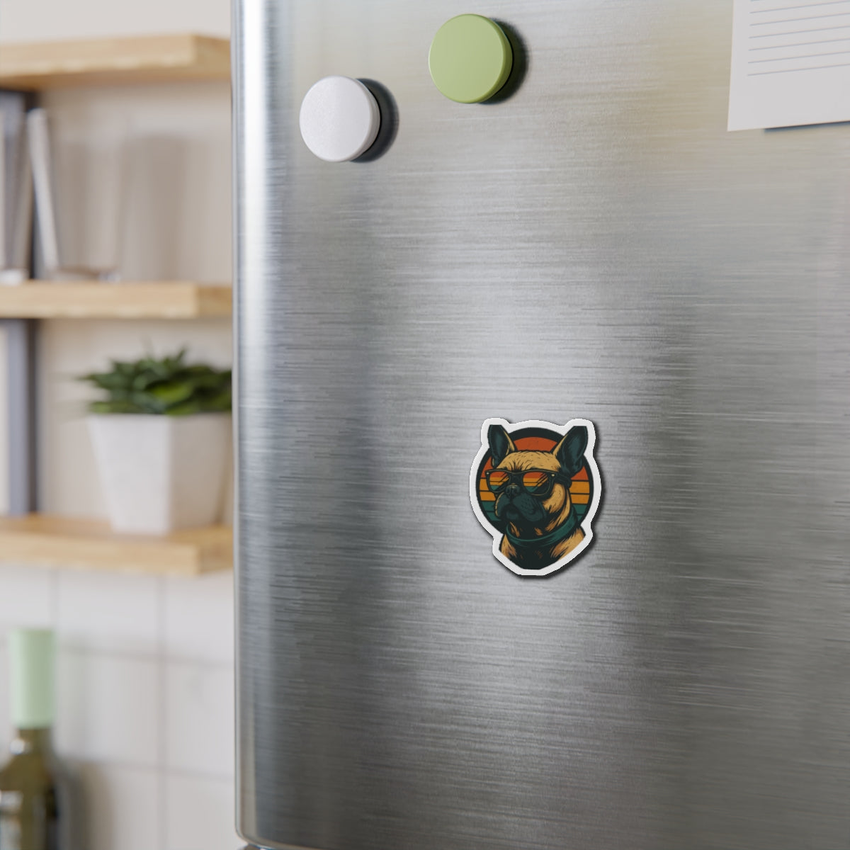 Bull Dog Sunset Die-Cut Magnets | Cute Home Decor
