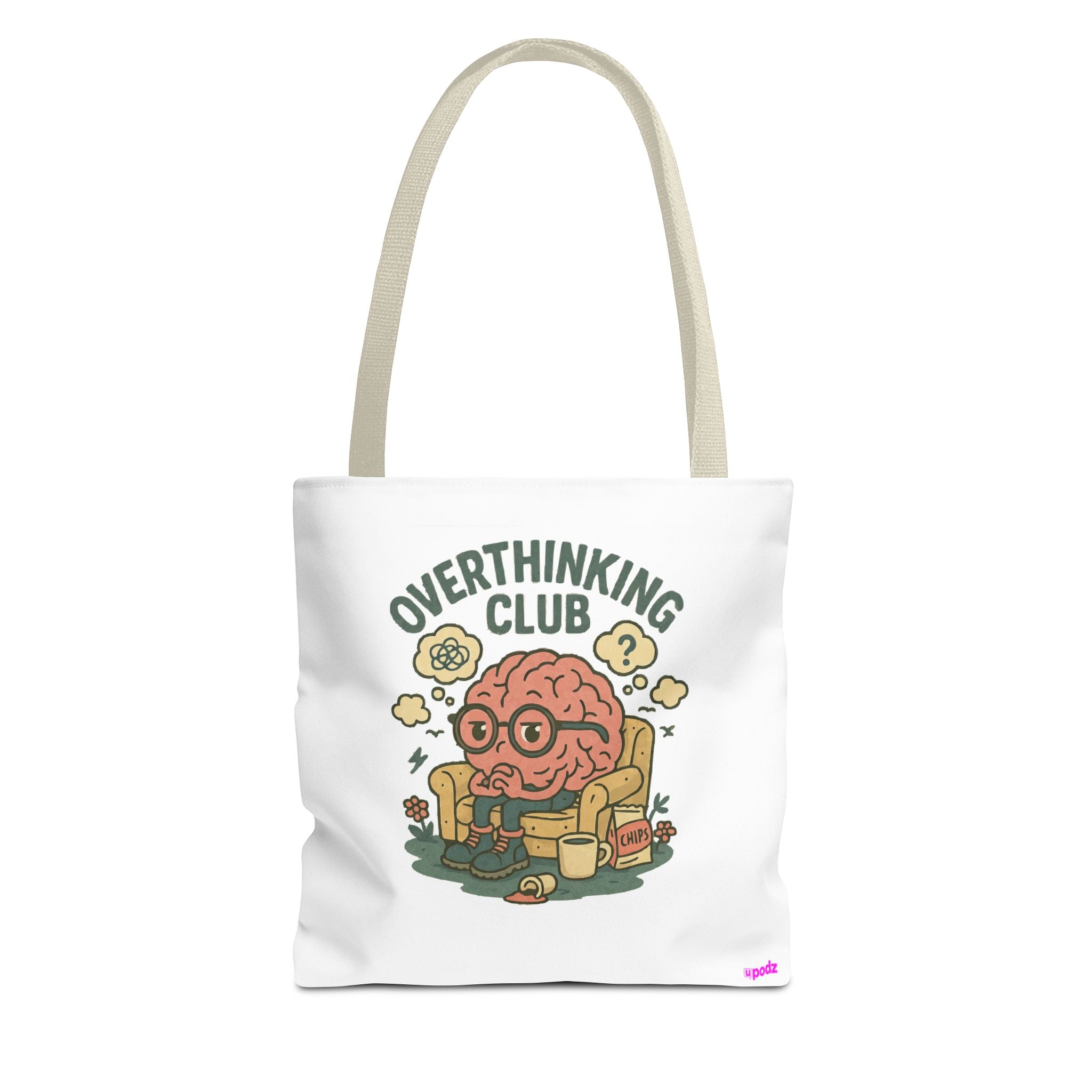 Overthinking Brain Quirky Design, Fun Bag