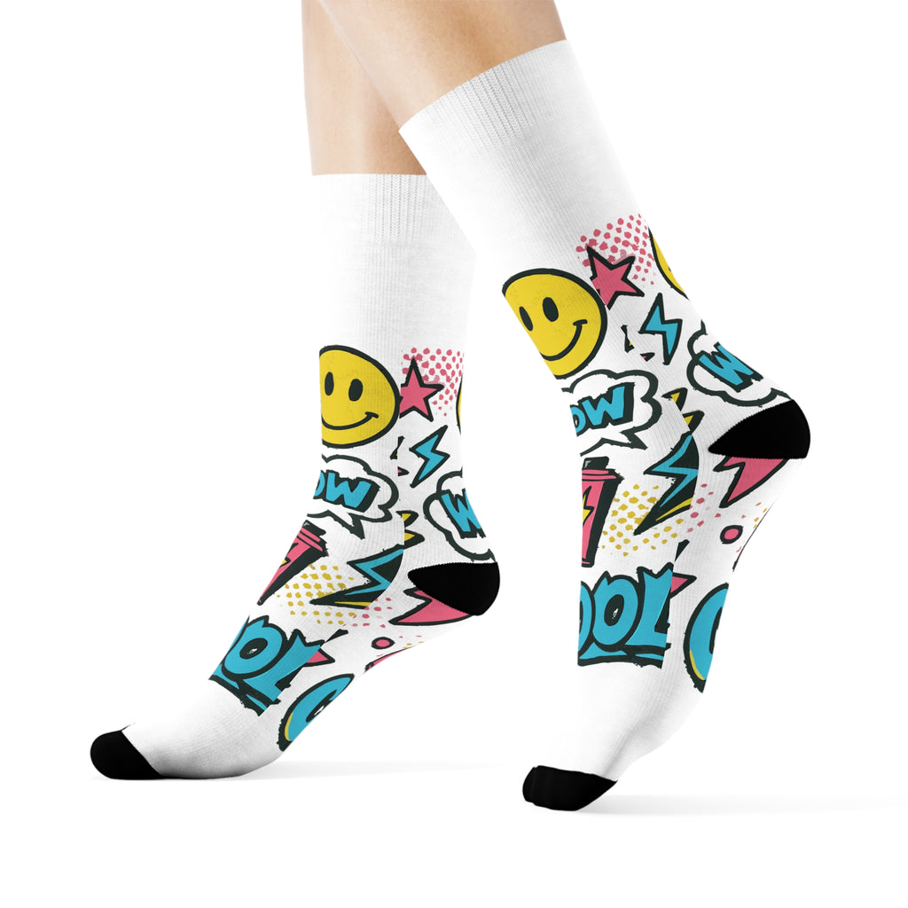 Fun Pop Art Crew Socks - Cool Socks