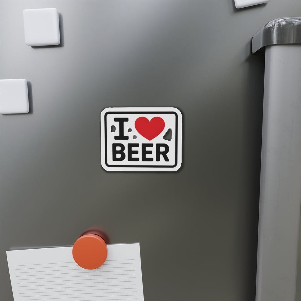 I love beer Die-Cut Magnets - Fun Home Decor, Gift for Food Lovers