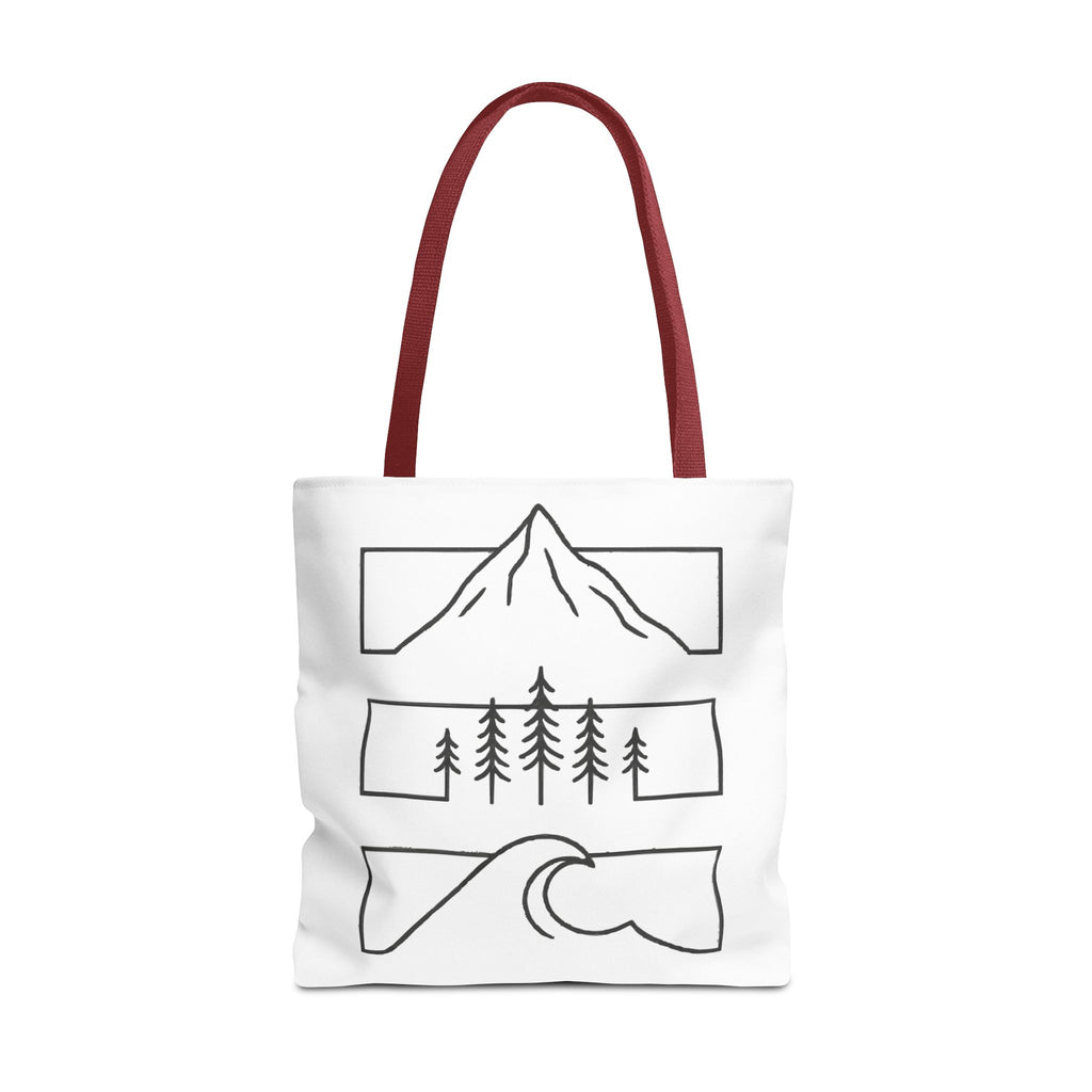 Mountain Wave Tote Bag, Inspirational Gift, Eco-Friendly Shopping Bag