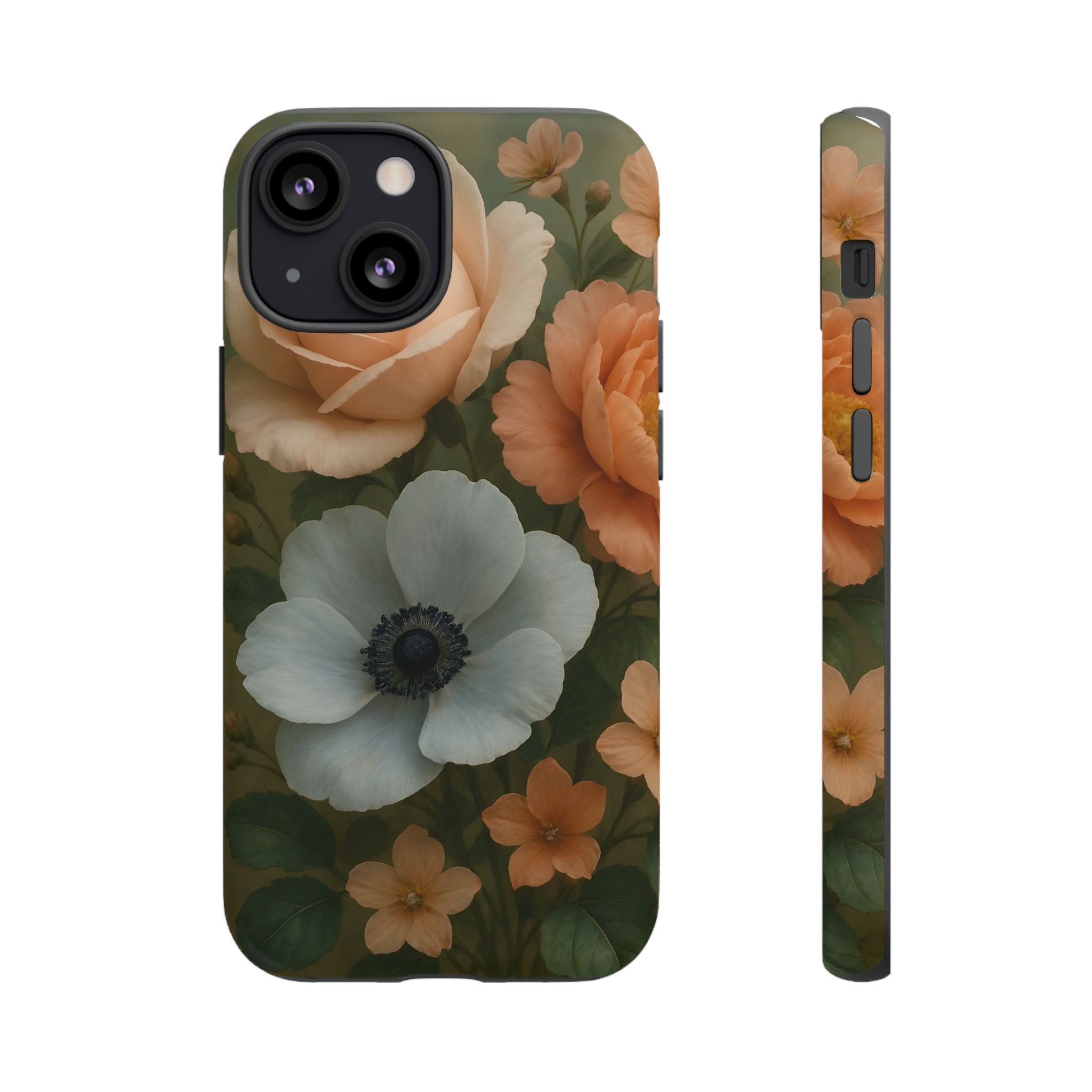Floral Design White Cover Design, Tough Cases, Phone Cover