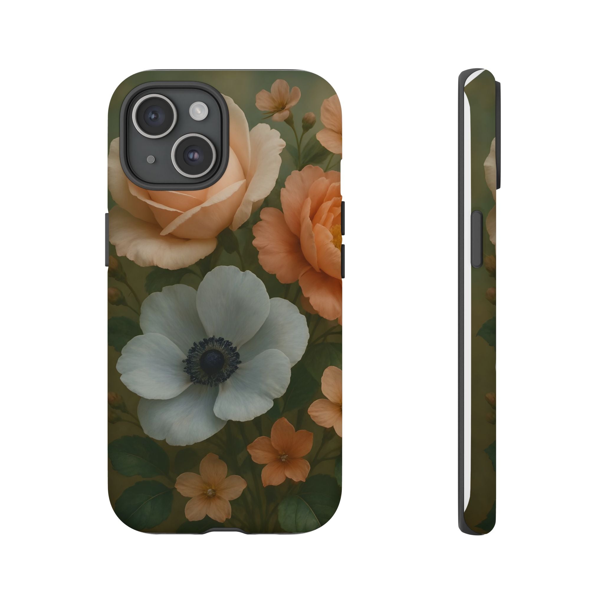 Floral Design White Cover Design, Tough Cases, Phone Cover