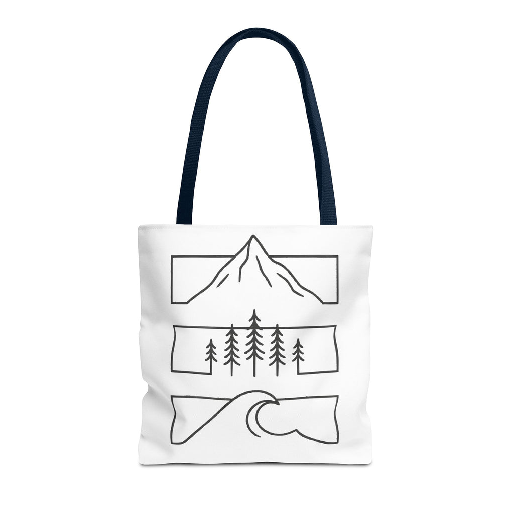 Mountain Wave Tote Bag, Inspirational Gift, Eco-Friendly Shopping Bag