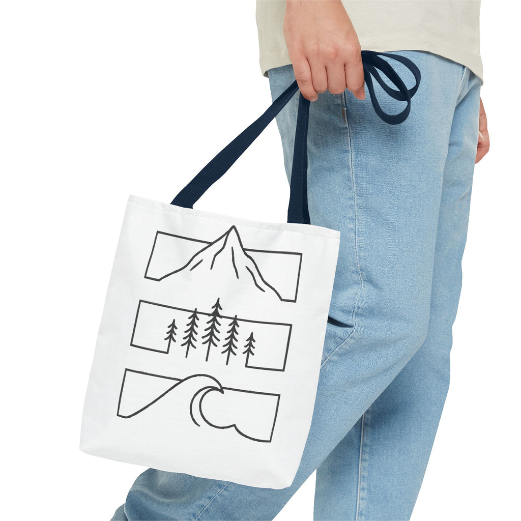 Mountain Wave Tote Bag, Inspirational Gift, Eco-Friendly Shopping Bag